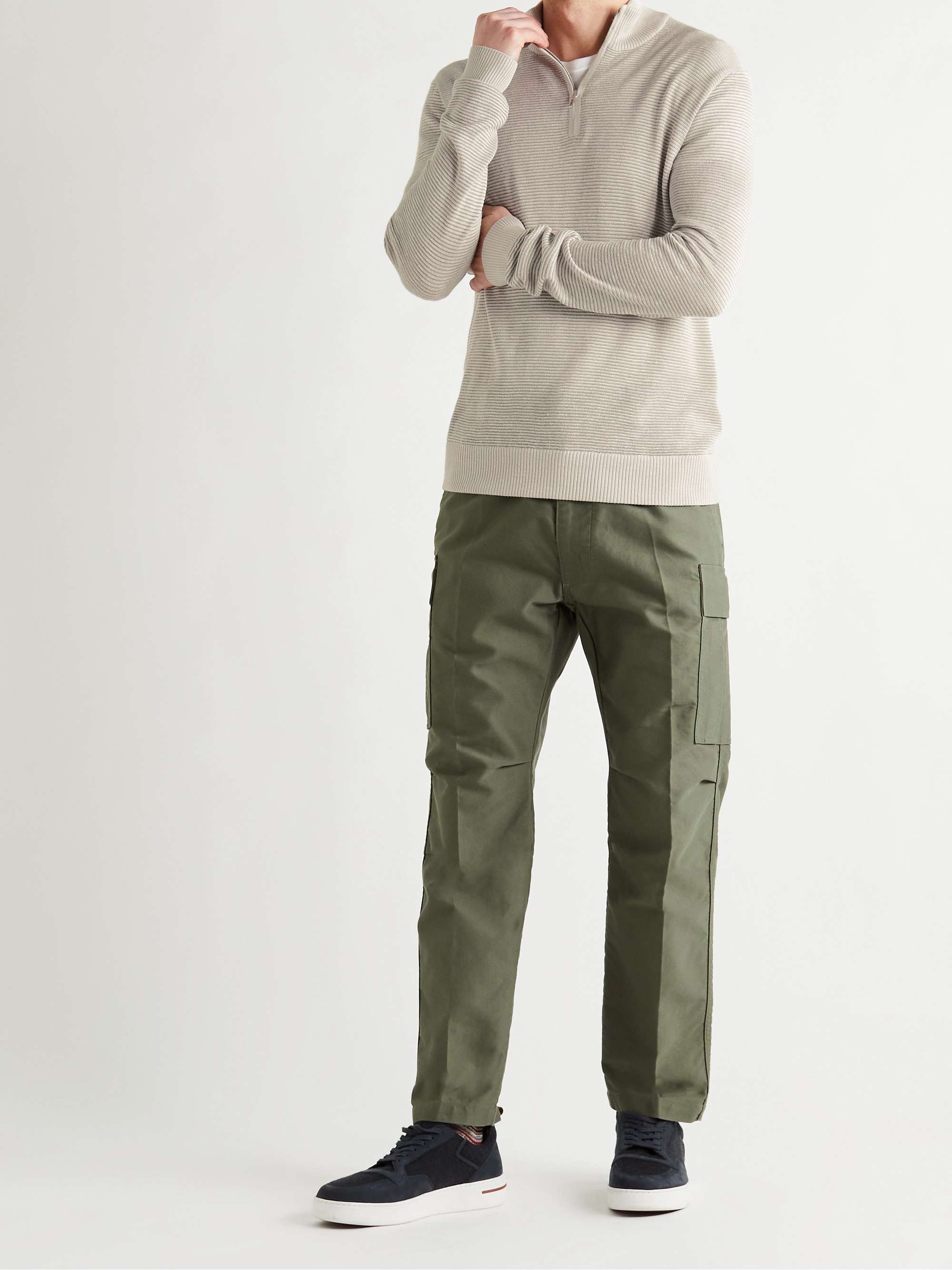 LORO PIANA Slim-Fit Ribbed Silk, Cashmere and Linen-Blend LORO PIANA Slim-Fit Ribbed Silk, Cashmere and Linen-Blend