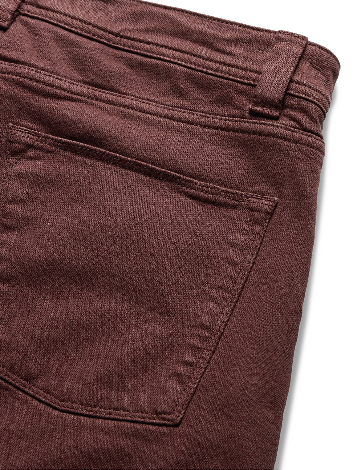 Shop Loro Piana Slim-fit Rain System Denim Jeans In Burgundy