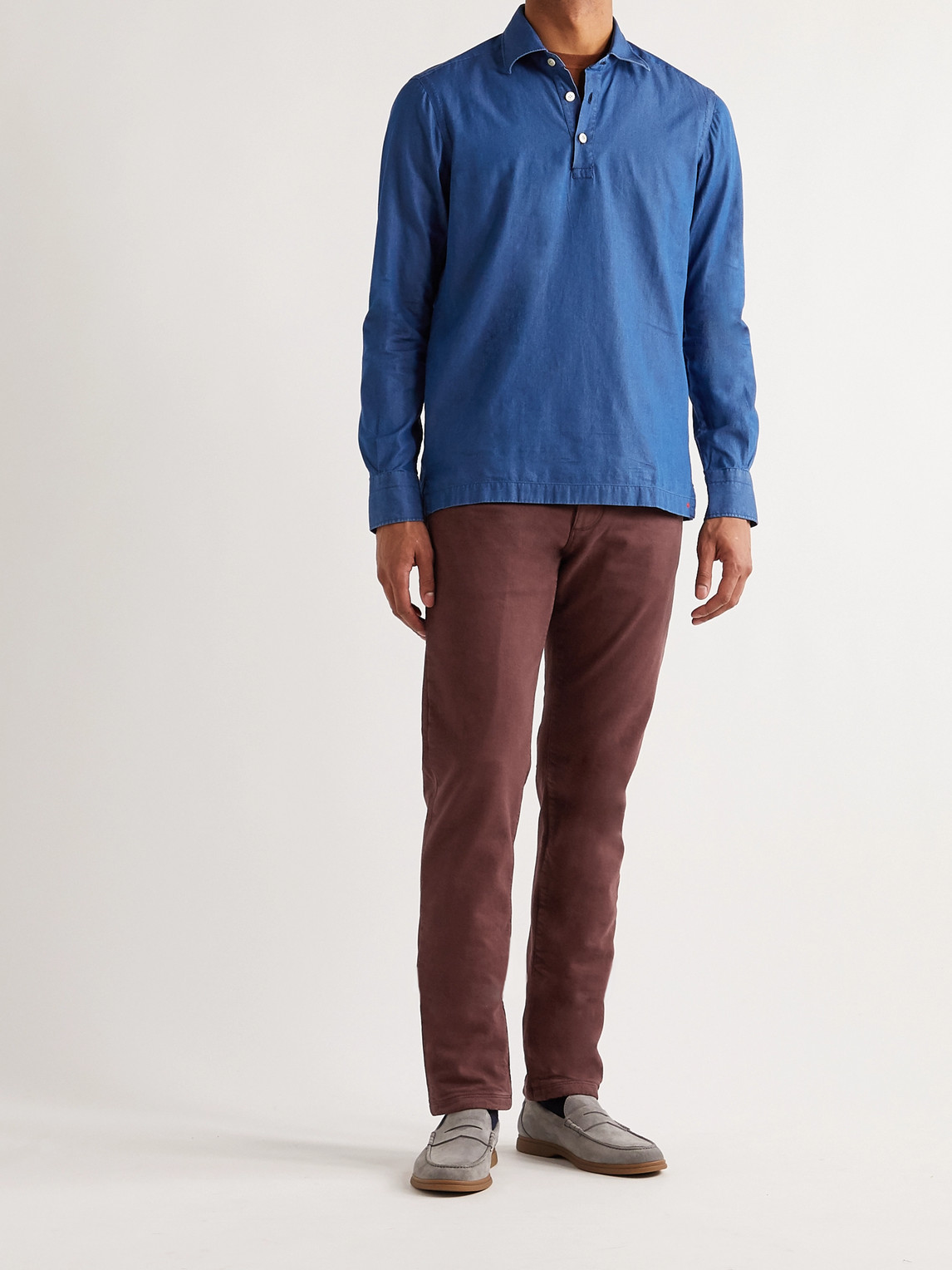 Shop Loro Piana Slim-fit Rain System Denim Jeans In Burgundy