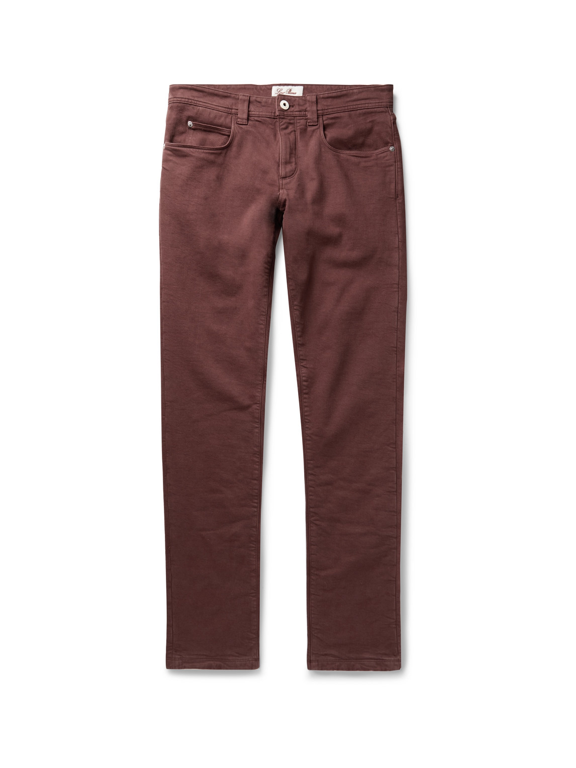 Loro Piana Slim-fit Rain System Denim Jeans In Burgundy