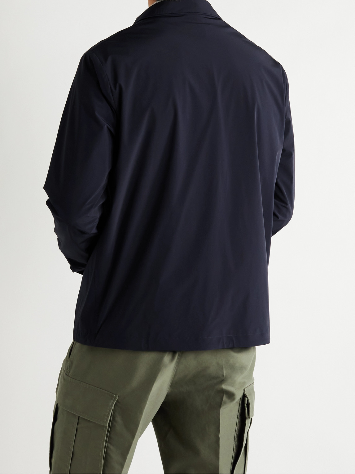 Shop Loro Piana Stretch-shell Bomber Jacket In Blue