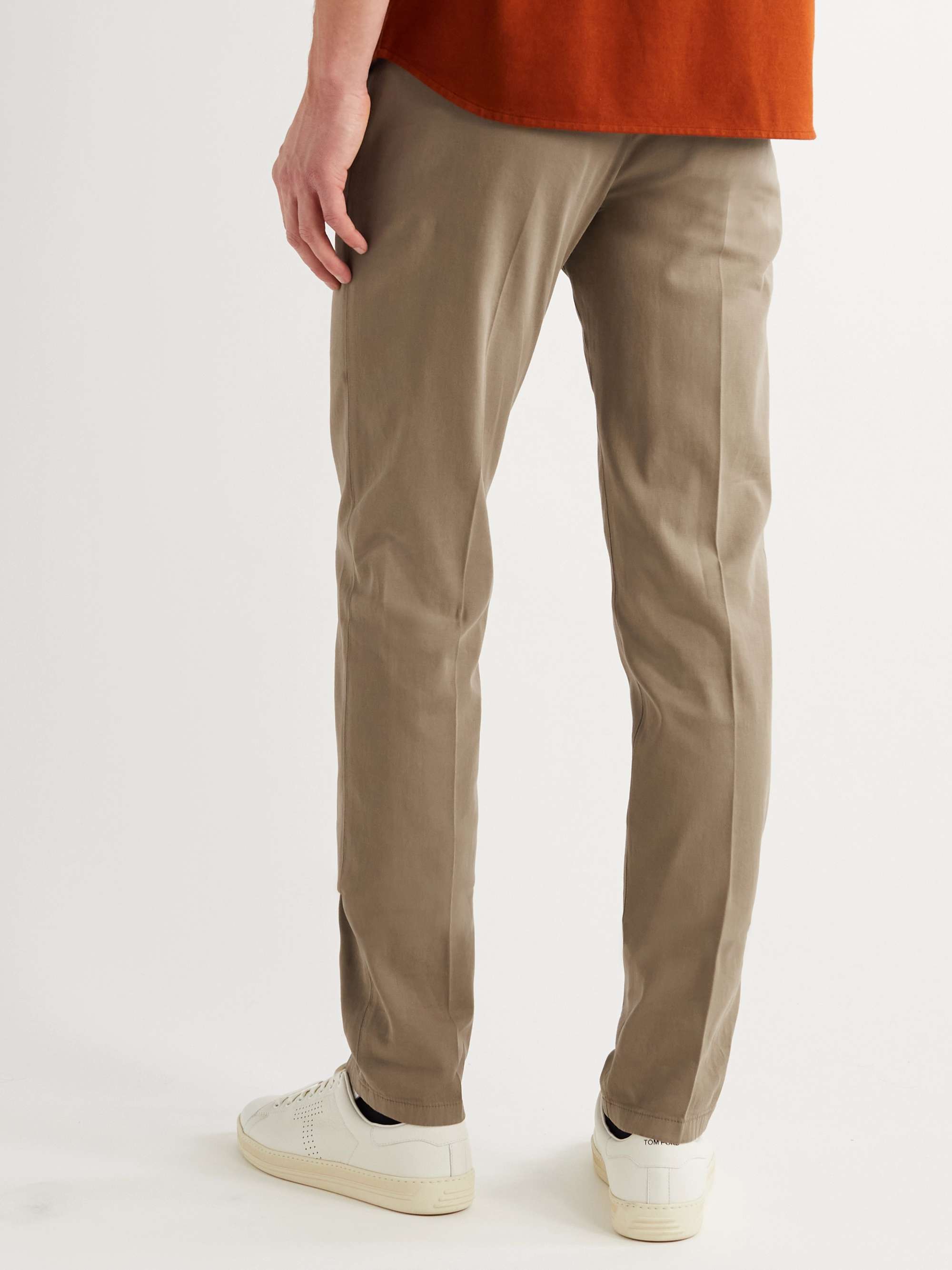LORO PIANA Slim-Fit Stretch-Cotton Trousers