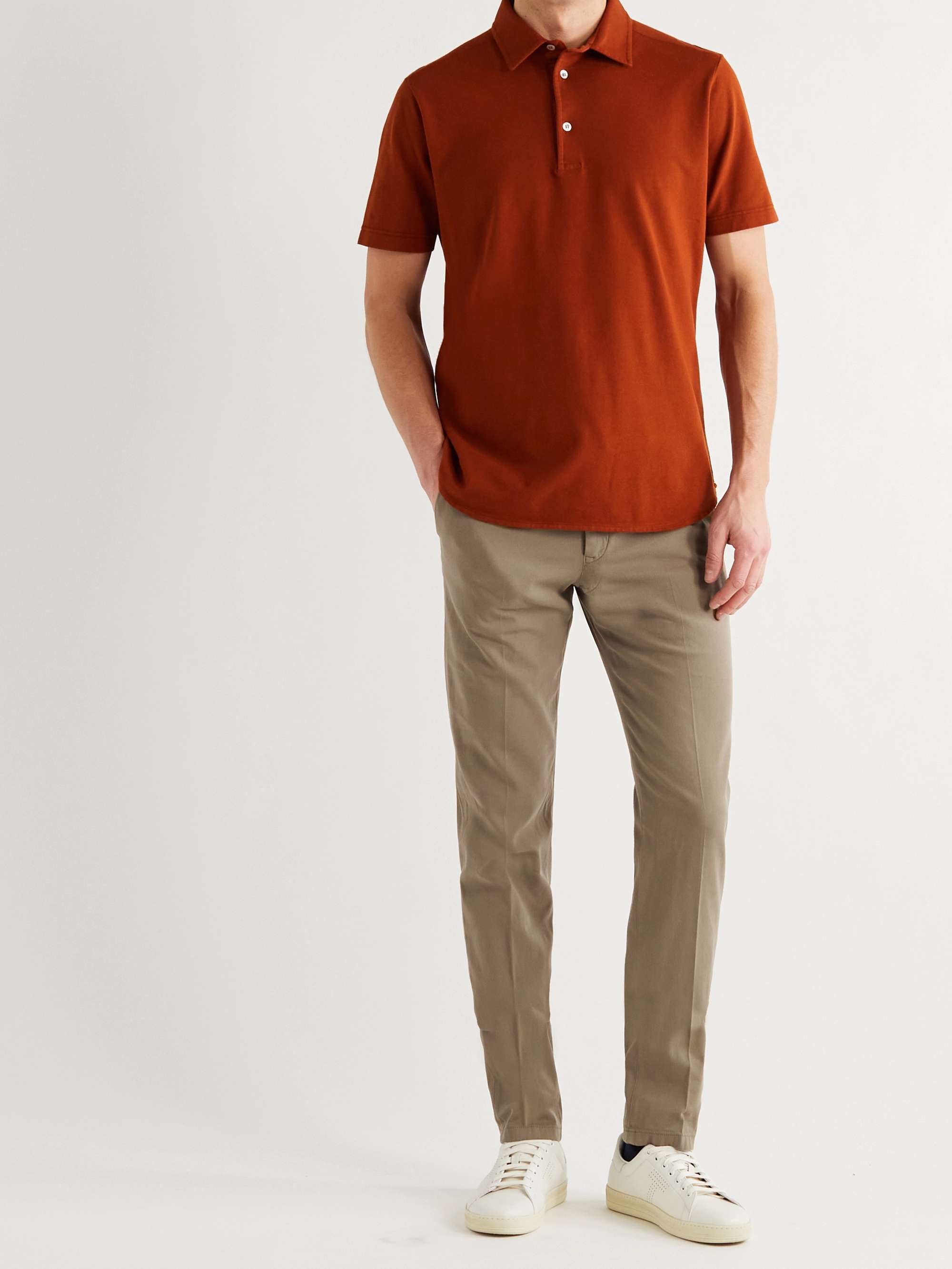 LORO PIANA Slim-Fit Stretch-Cotton Trousers