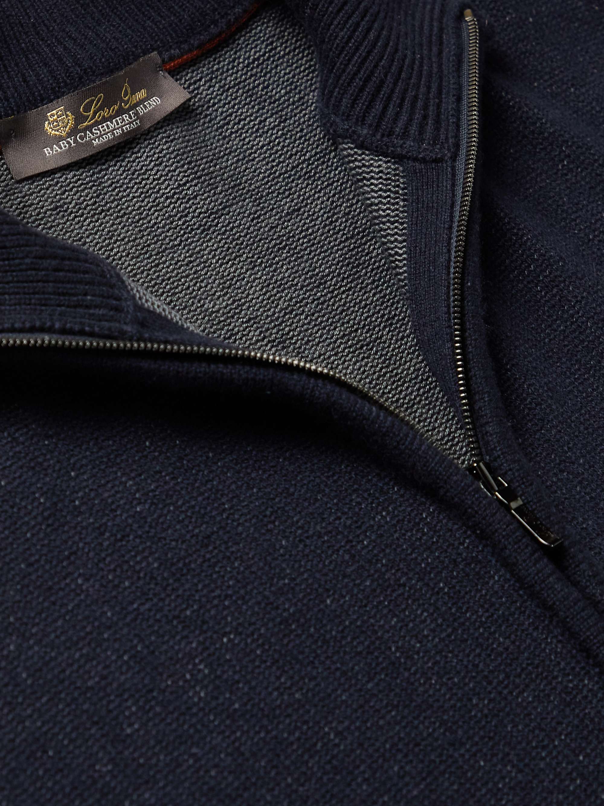 LORO PIANA Mélange Baby Cashmere and Silk-Blend Zip-Up Cardigan