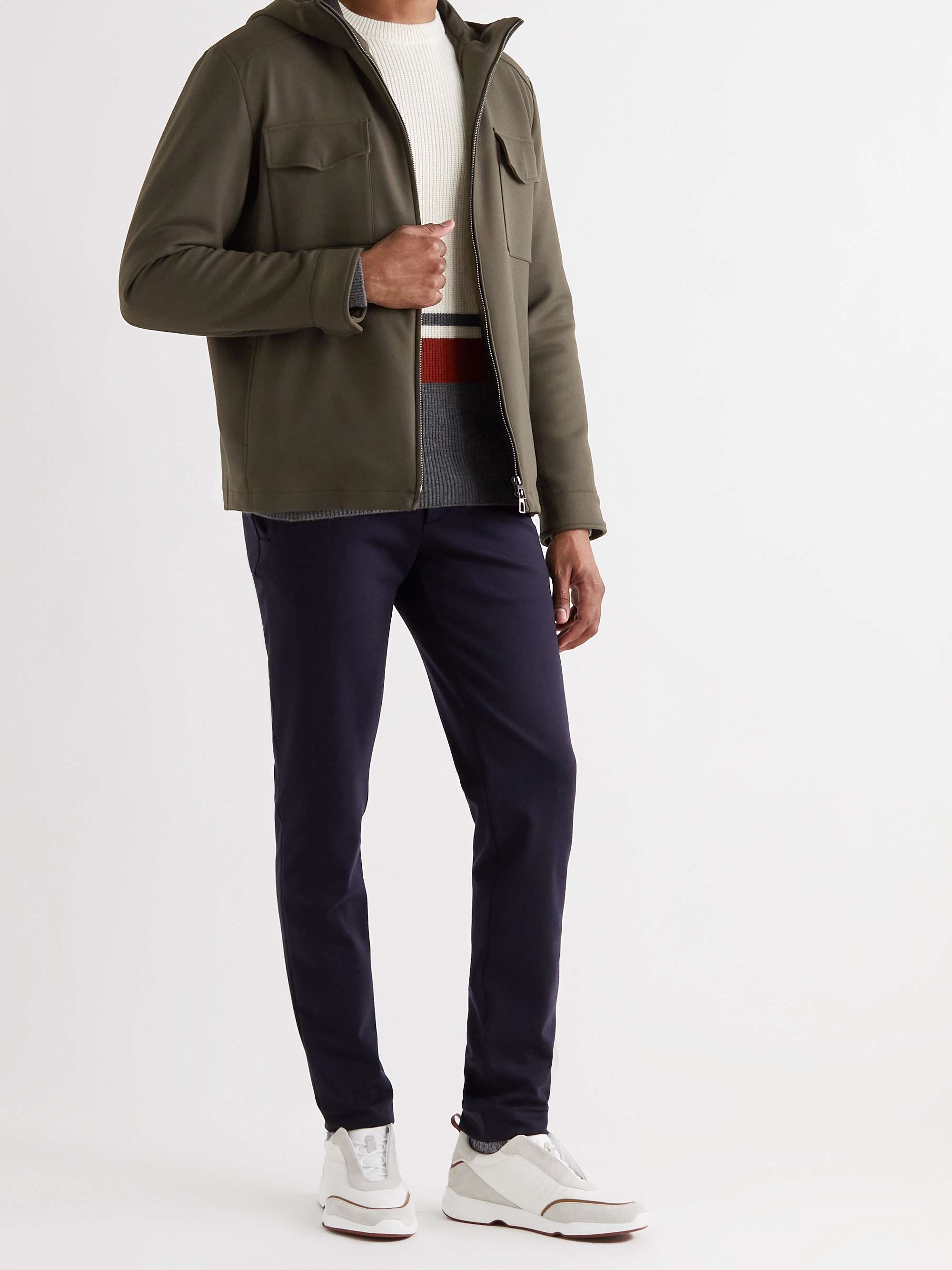 LORO PIANA Holburn Rain System Stretch-Wool Hooded Jacket