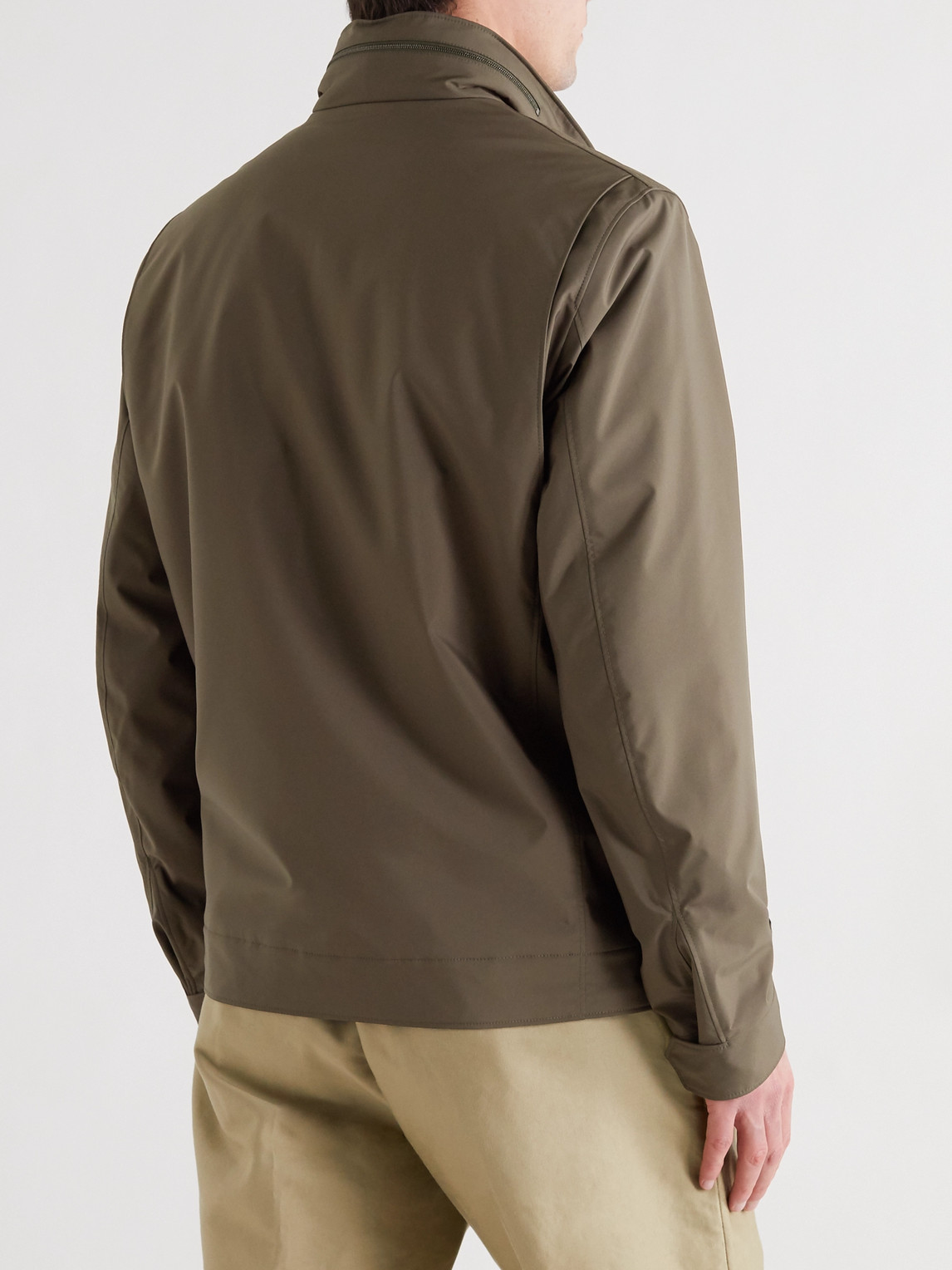 Loro Piana Traveller Storm System Shell Jacket In Green