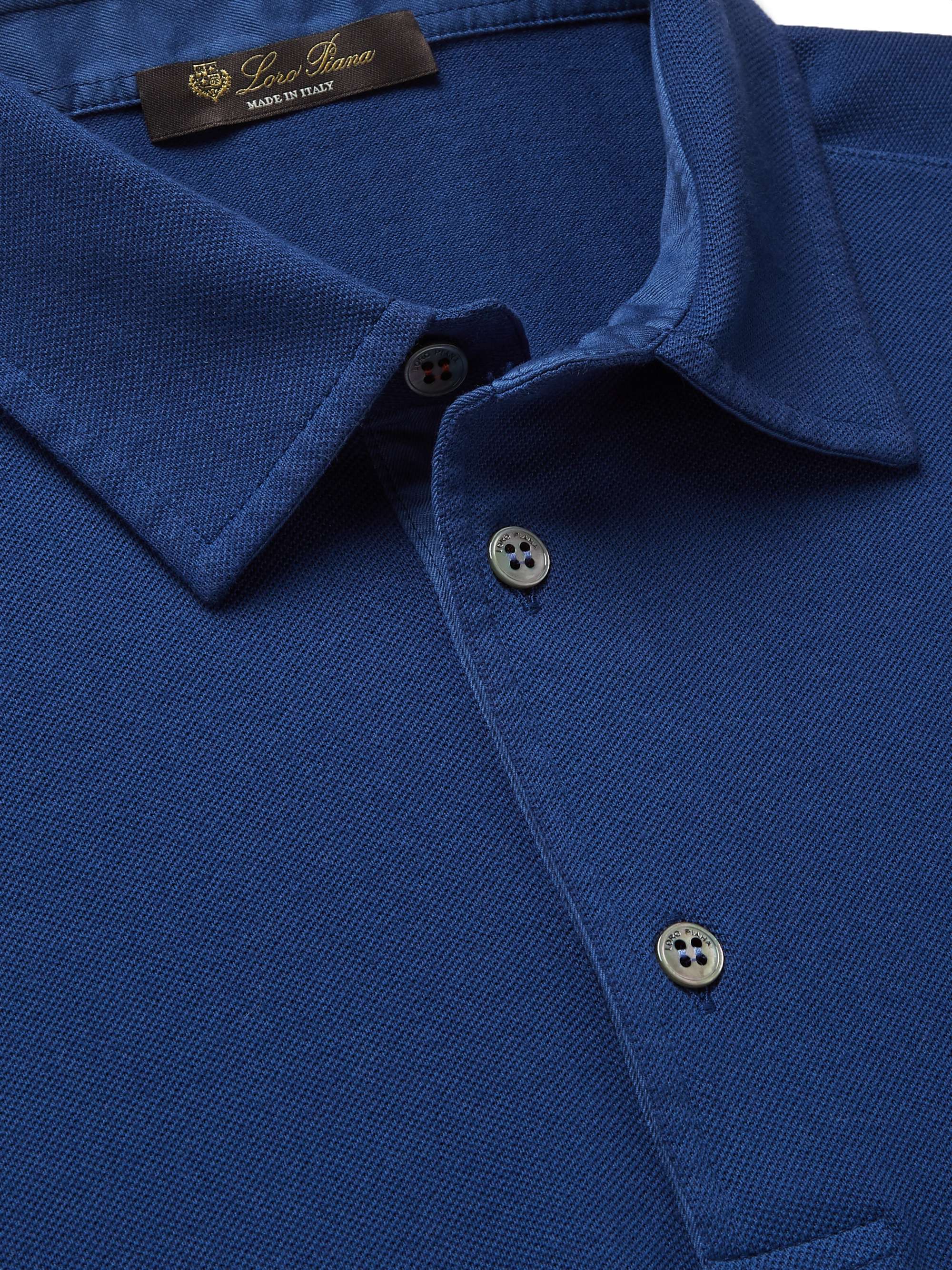 LORO PIANA Cotton-Piqué Polo Shirt