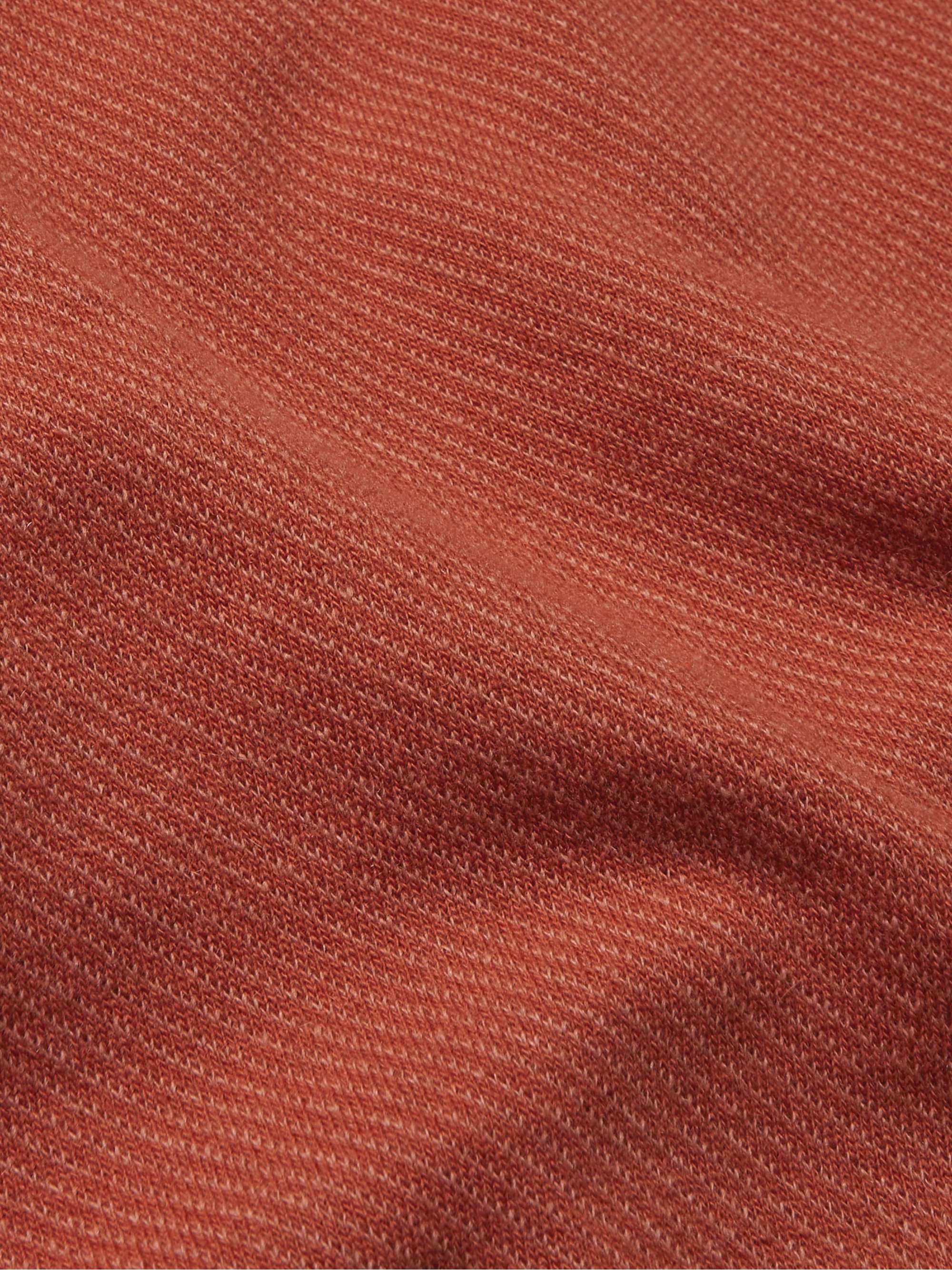 LORO PIANA Roadster Striped Cashmere Half-Zip Sweater