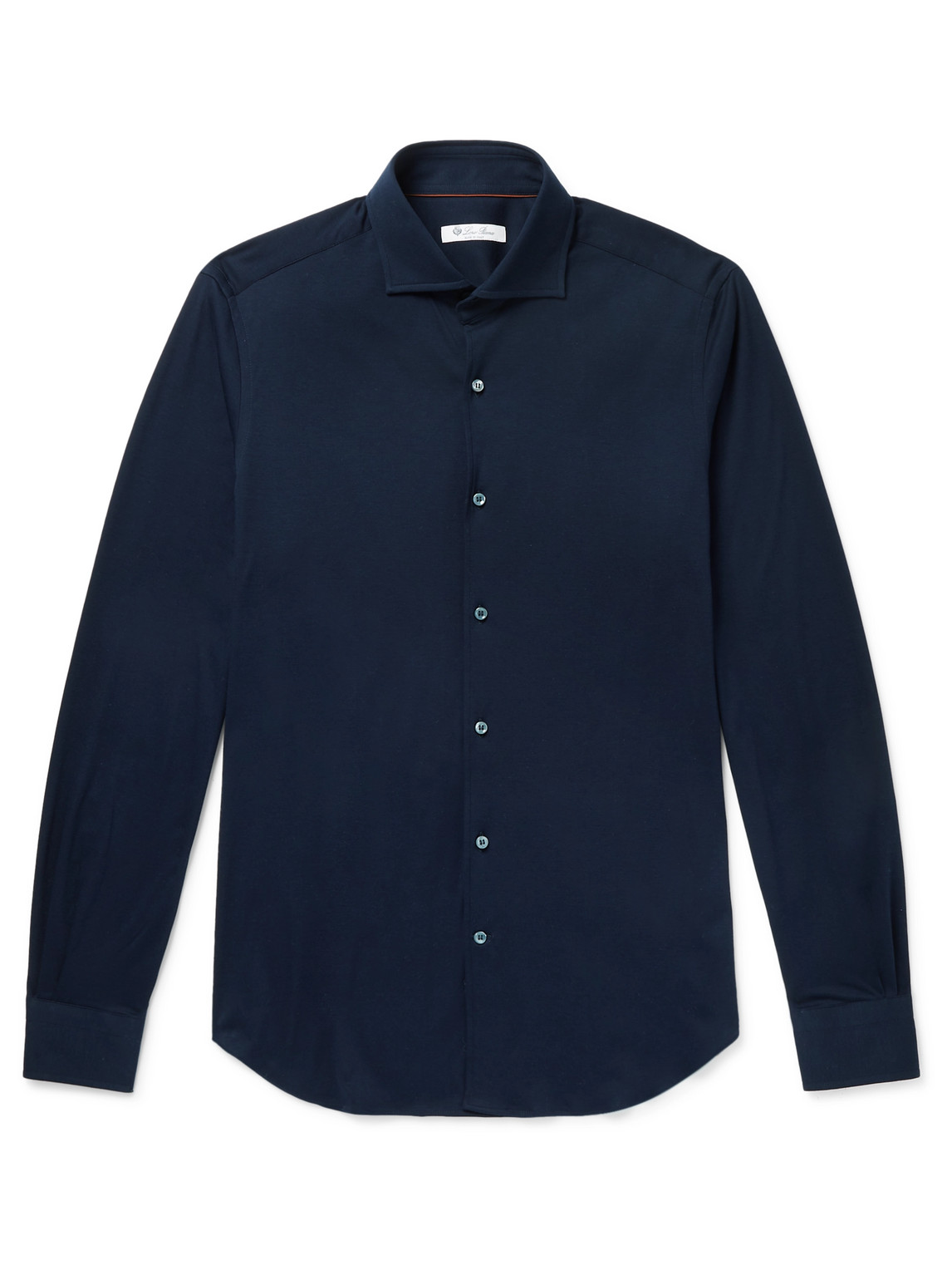 Loro Piana Slim-fit Cotton-jersey Shirt In Blue