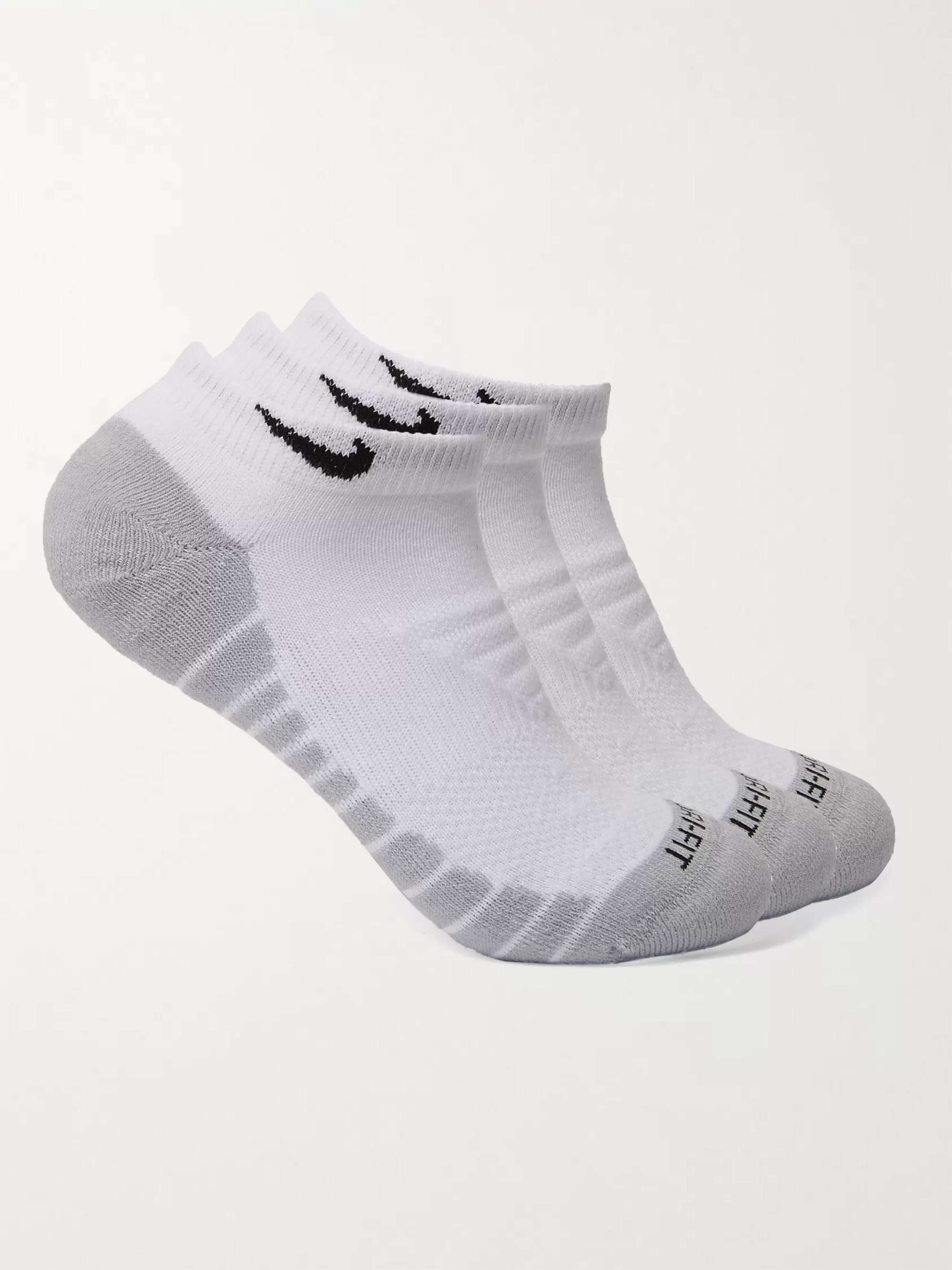 White Everyday Cushioned Dri-FIT No-Show Socks | TRAINING | MR