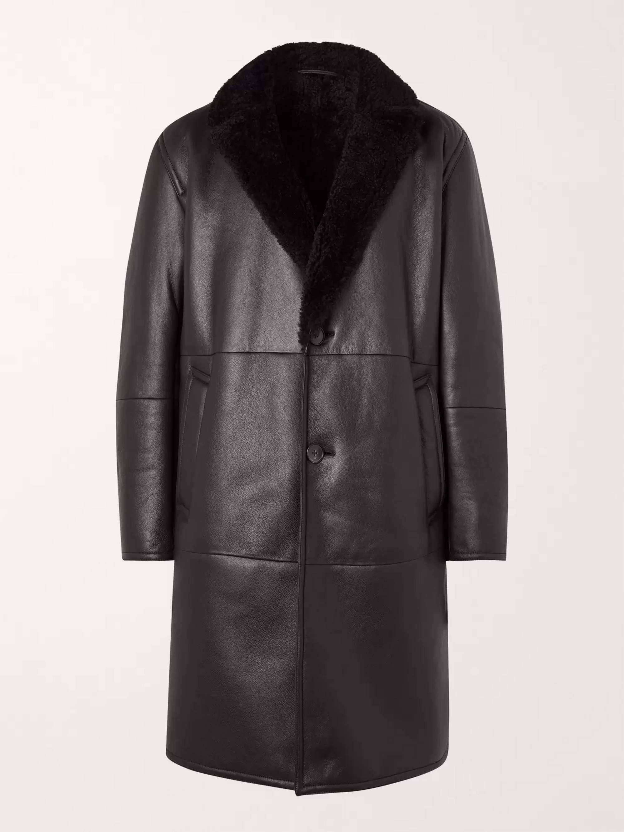 MR P. Shearling-Lined Leather Coat for Men | MR PORTER