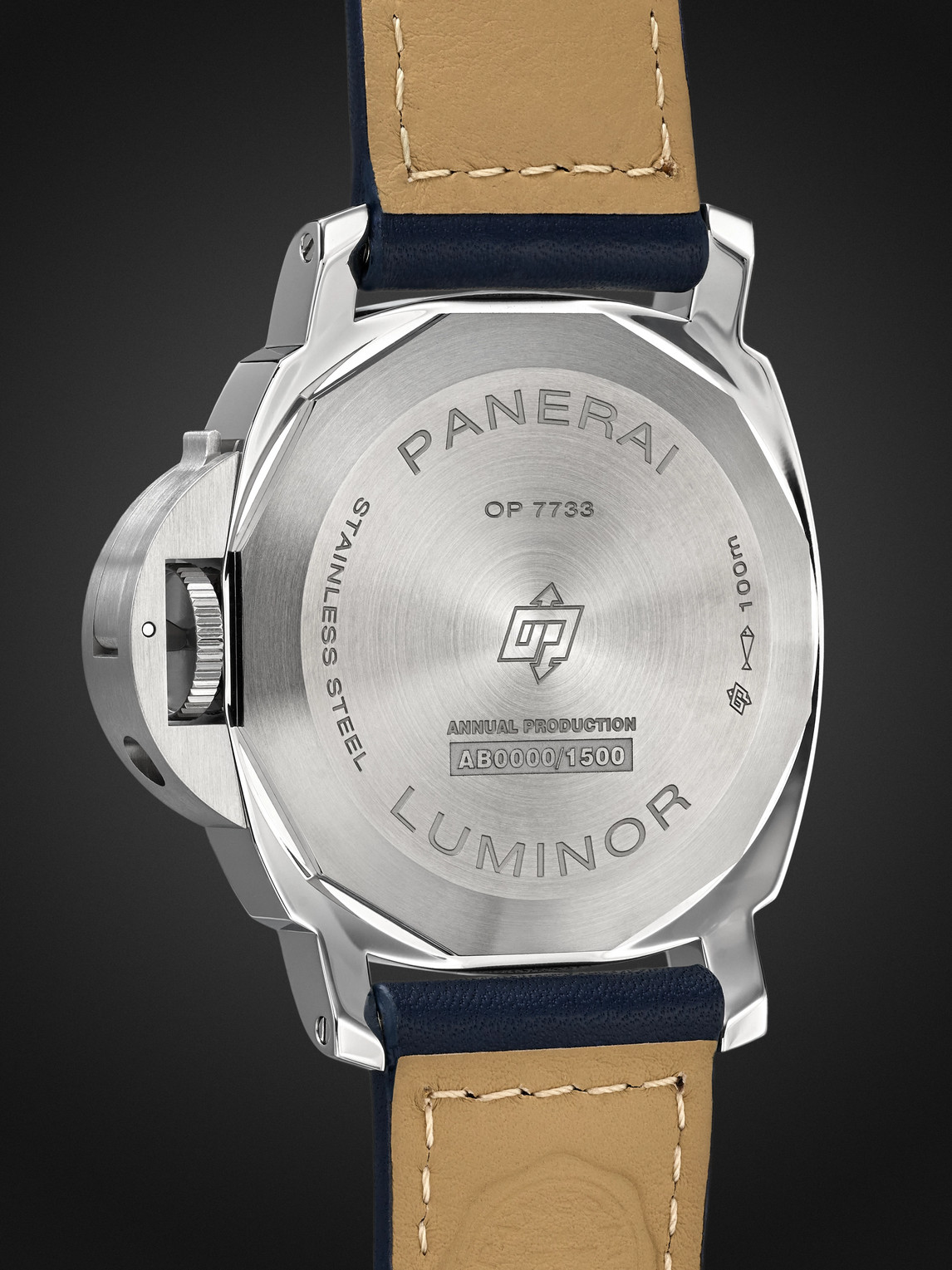  Panerai - Luminor Blu Mare Hand-wound 44mm Stainless Steel And Leather Watch, Ref. No. Pam01085 - Men - Blue 