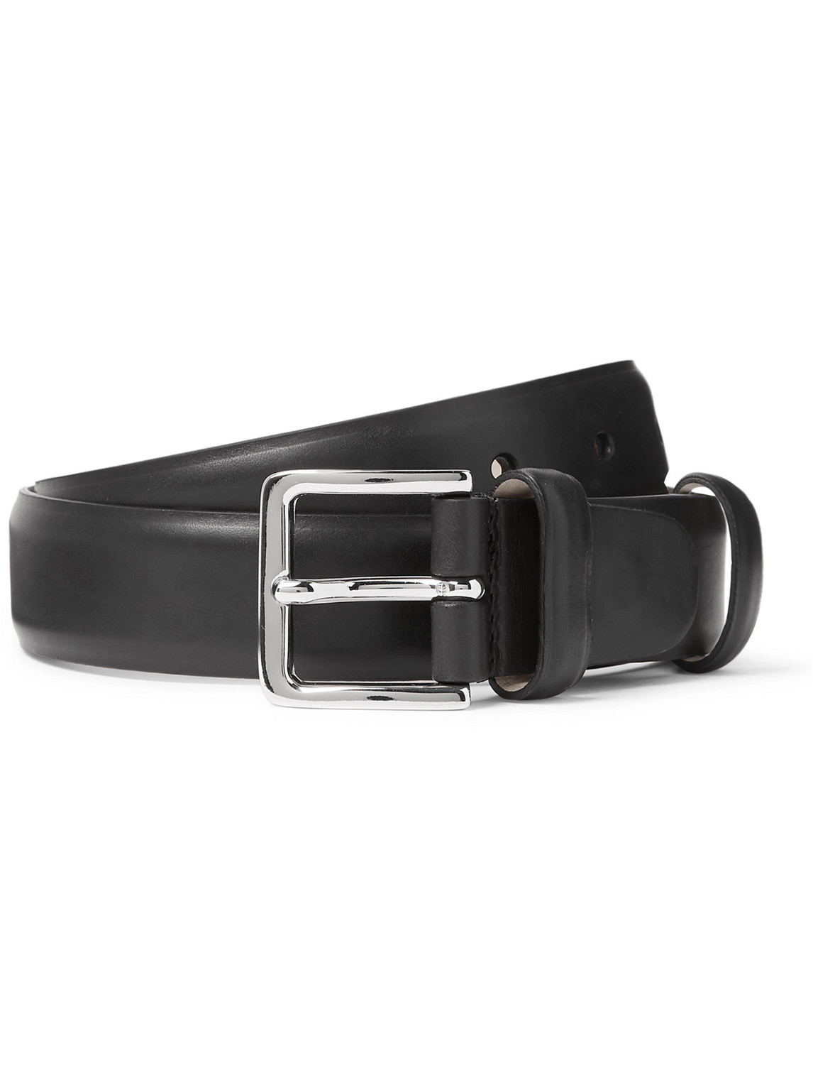 Mr P 3cm Leather Belt In Black
