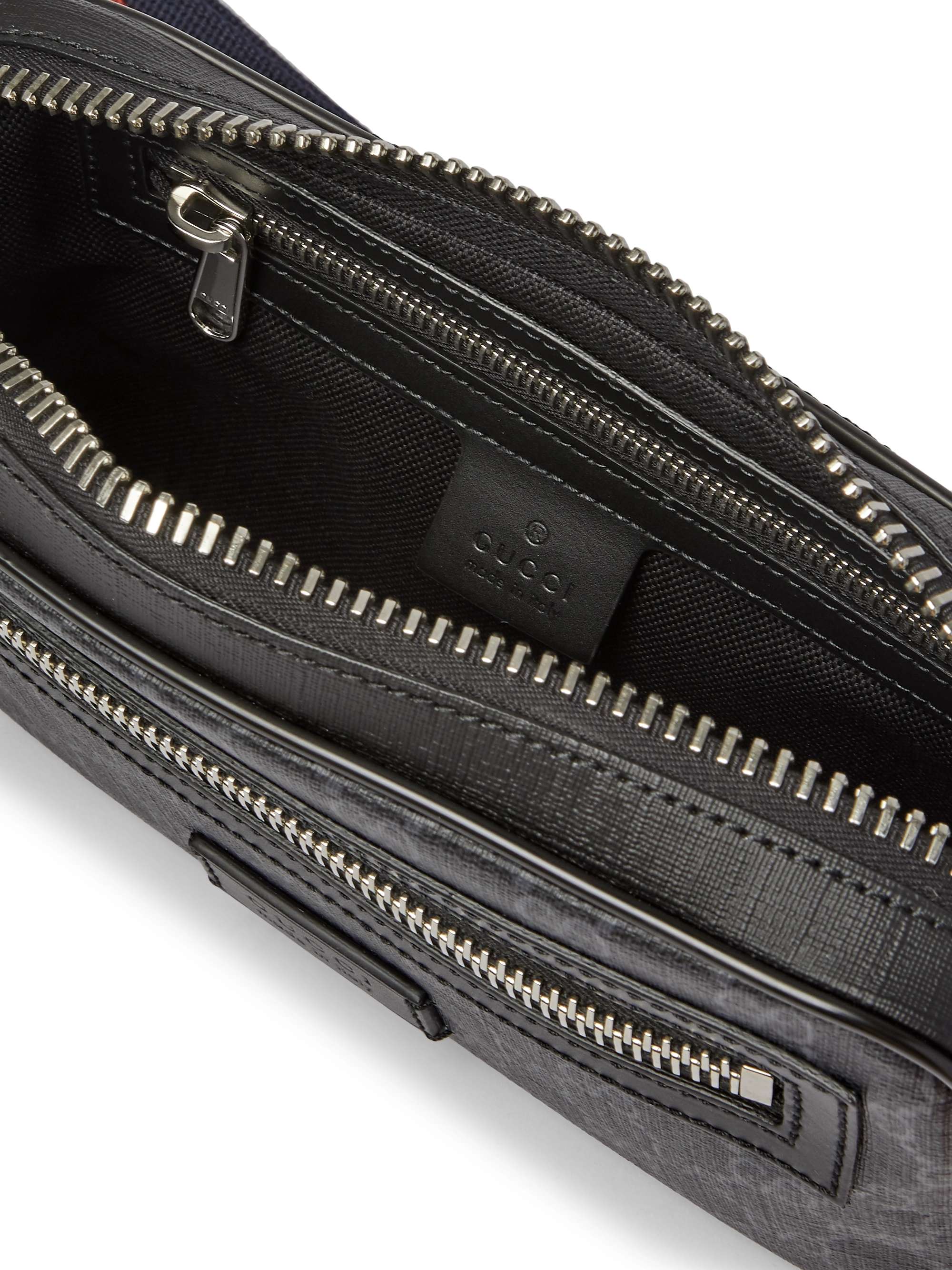 GUCCI Leather-Trimmed Monogrammed Coated-Canvas Belt Bag for | MR PORTER