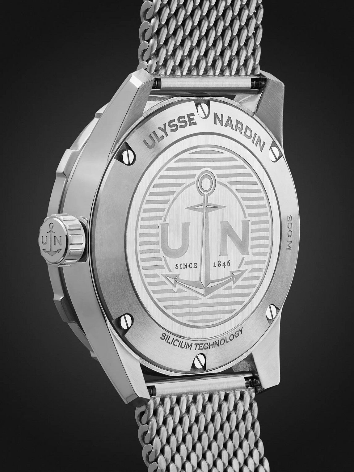 Shop Ulysse Nardin Diver Automatic 42mm Stainless Steel Watch, Ref. No. 8163-175-7m/92 In Blue