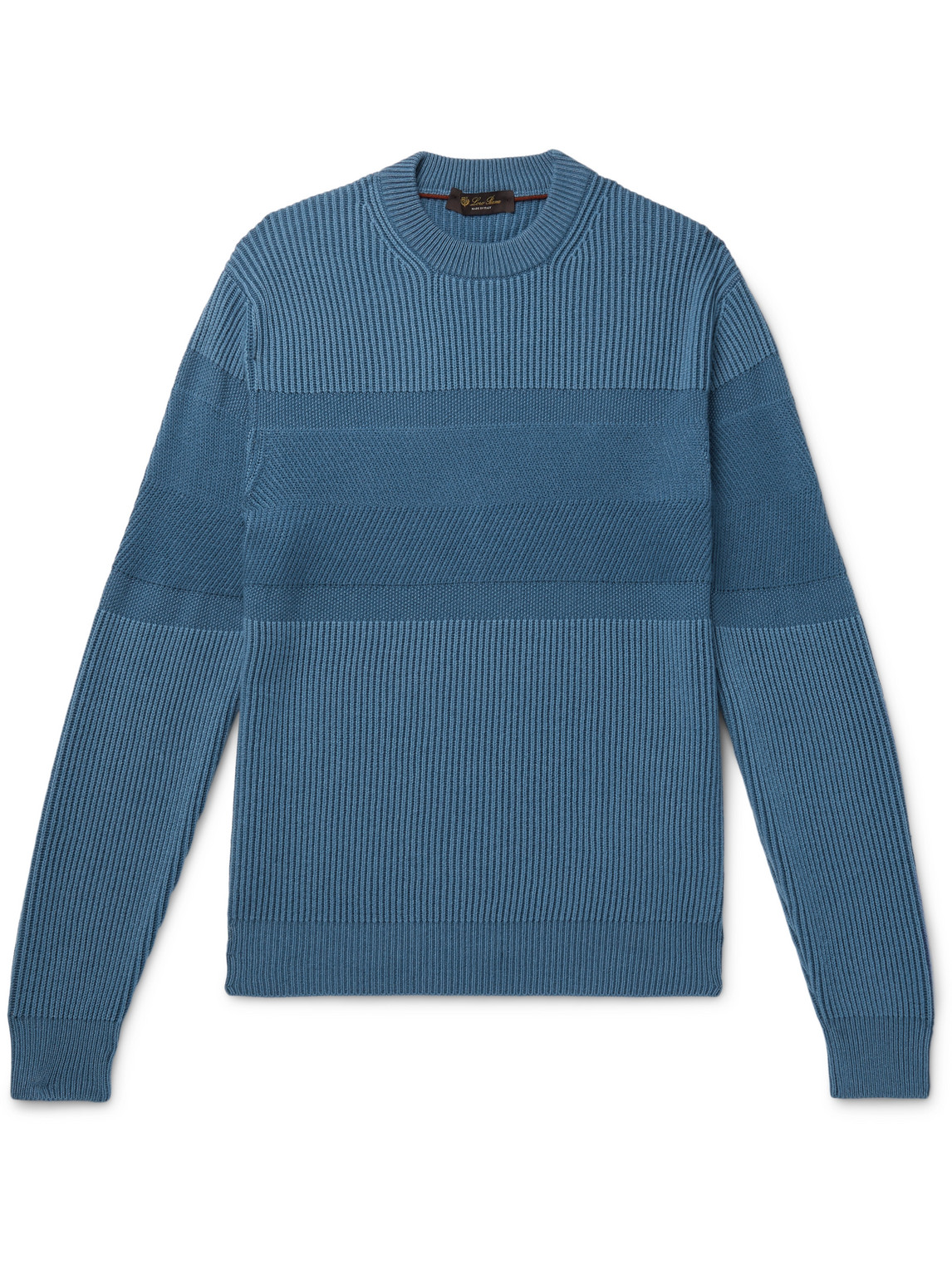 Shop Loro Piana Ribbed Cashmere Sweater In Blue