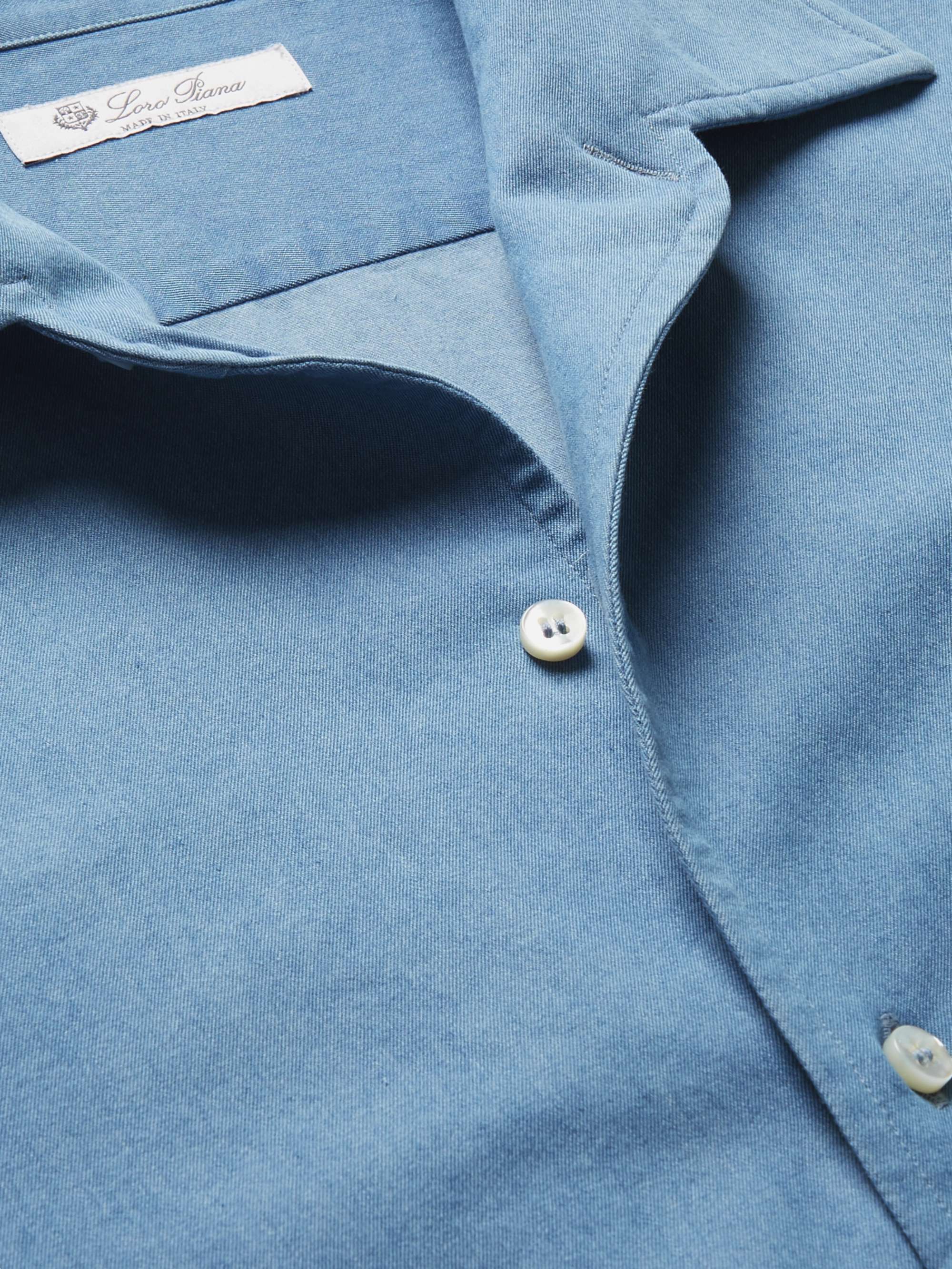 LORO PIANA Camp-Collar Denim Shirt