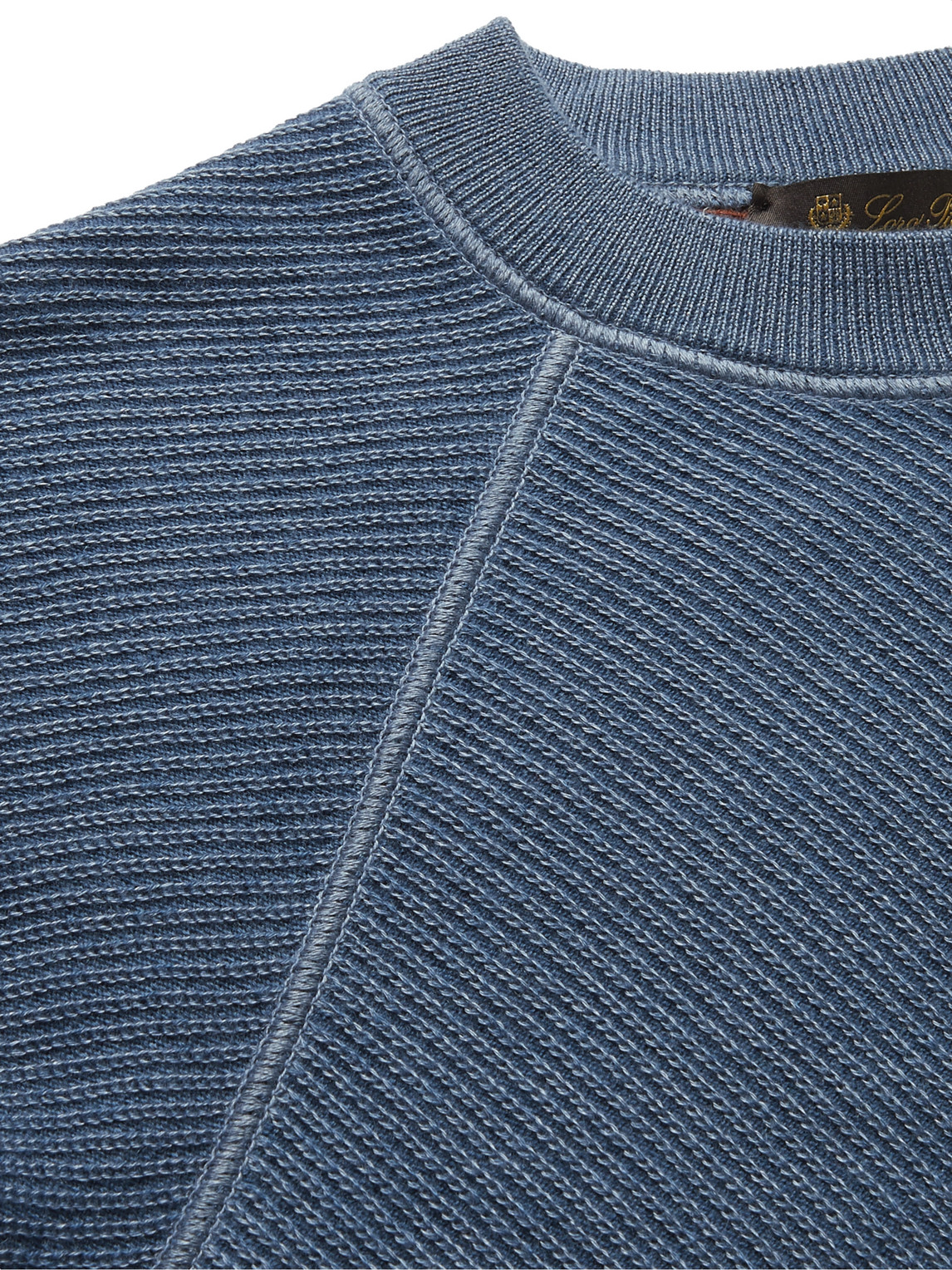 Loro Piana Ribbed Cashmere And Silk-blend Sweater In Blue