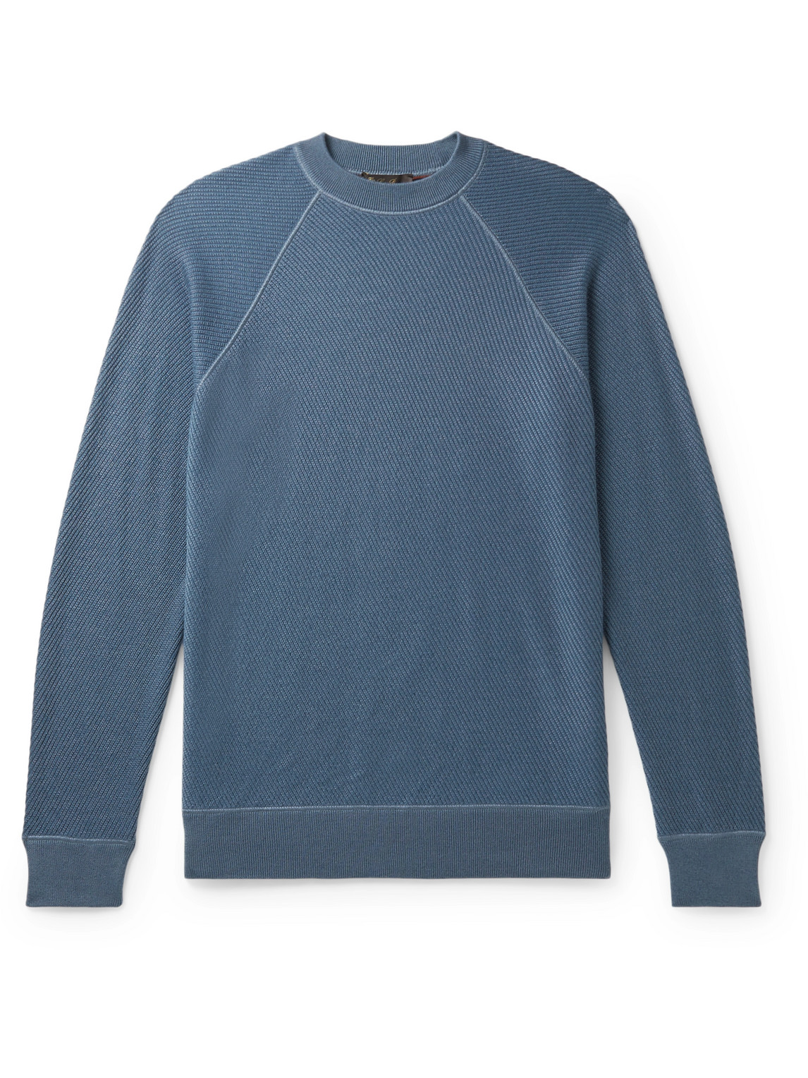 Loro Piana Ribbed Cashmere And Silk-blend Sweater In Blue