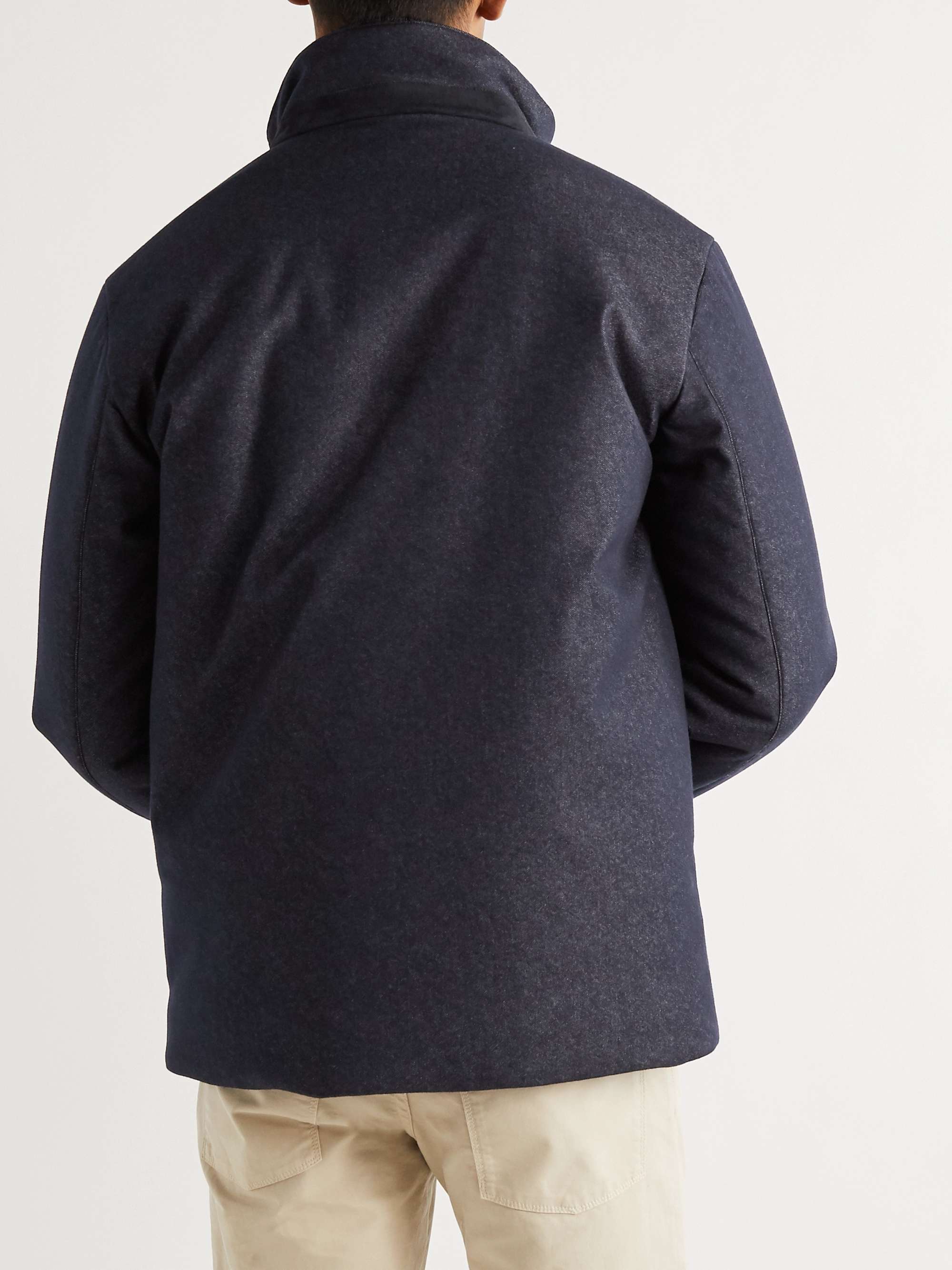 LORO PIANA Storm System Virgin Wool-Blend Denim Bomber Jacket