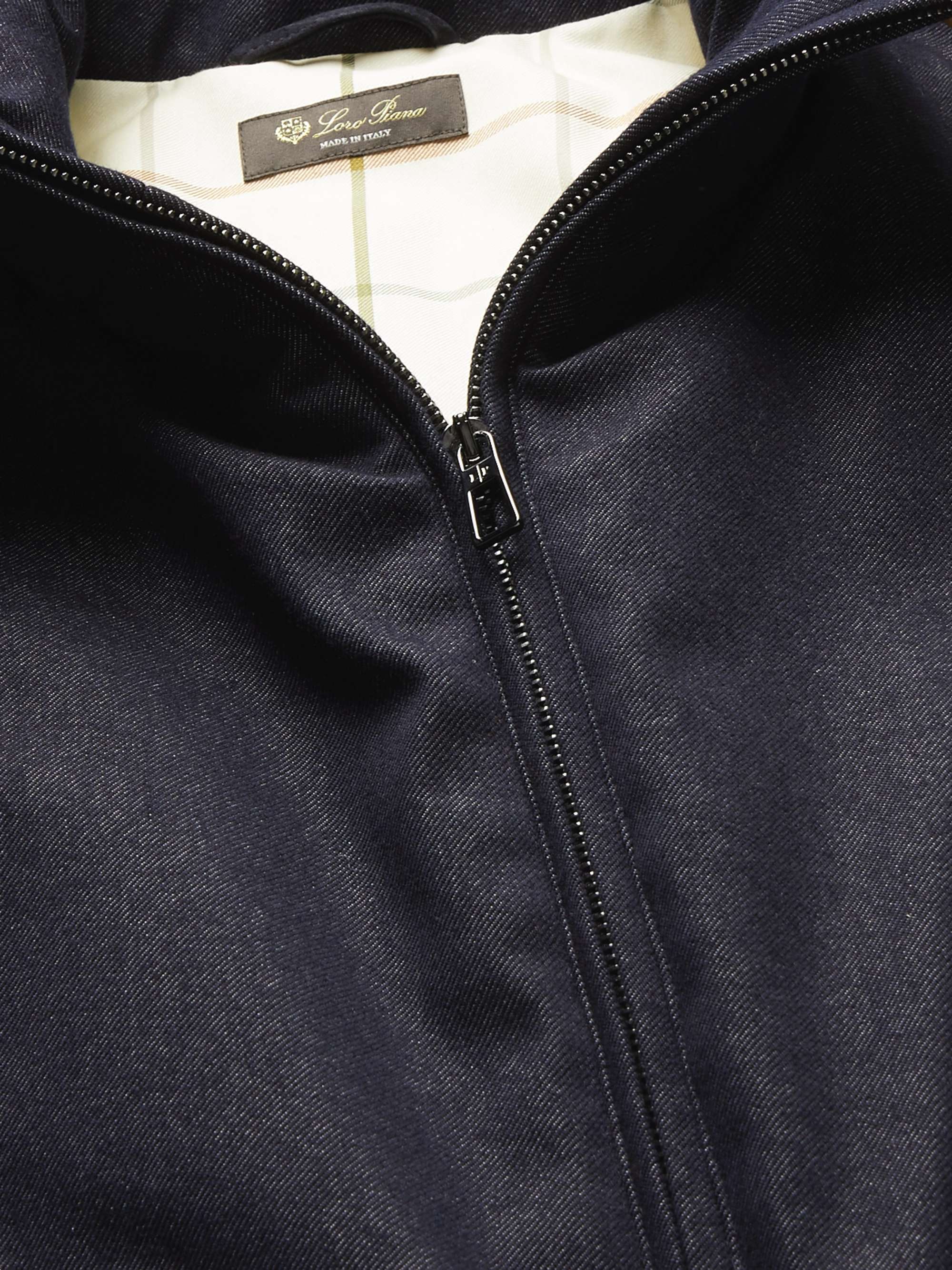LORO PIANA Storm System Virgin Wool-Blend Denim Bomber Jacket