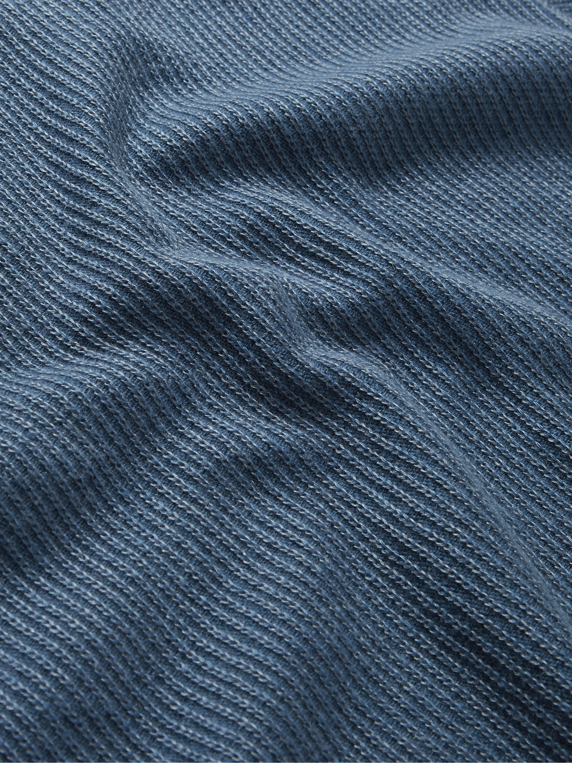 Shop Loro Piana Ribbed Cashmere And Silk-blend Half-zip Sweater In Blue