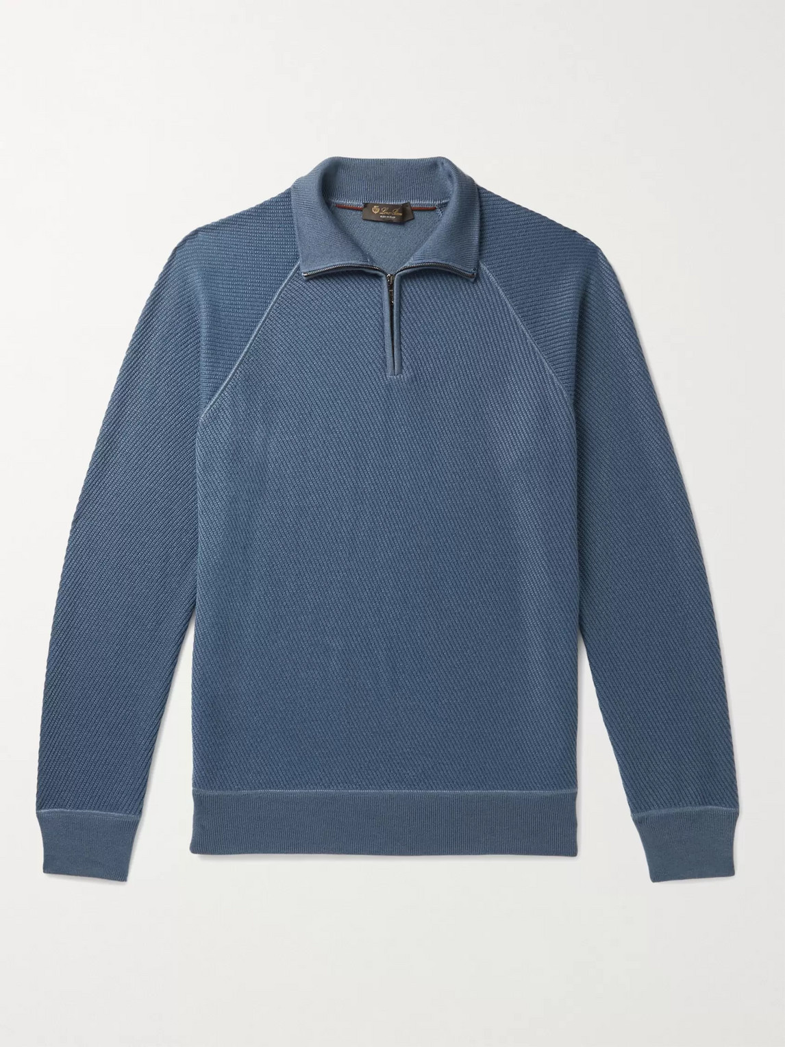 Loro Piana Ribbed Cashmere and Silk-Blend Half-Zip Sweater - Men