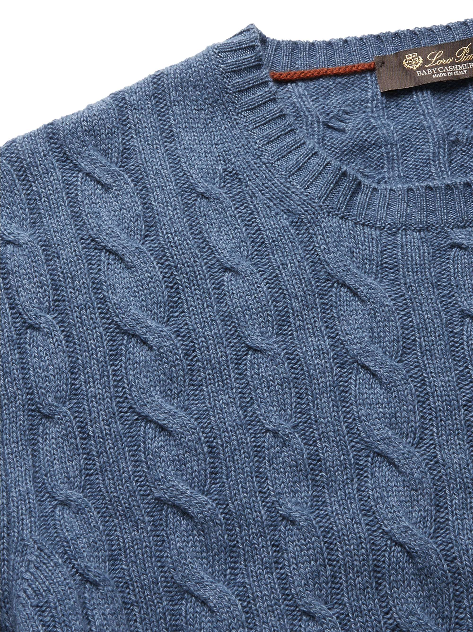 LORO PIANA Slim-Fit Cable-Knit Baby Cashmere Sweater