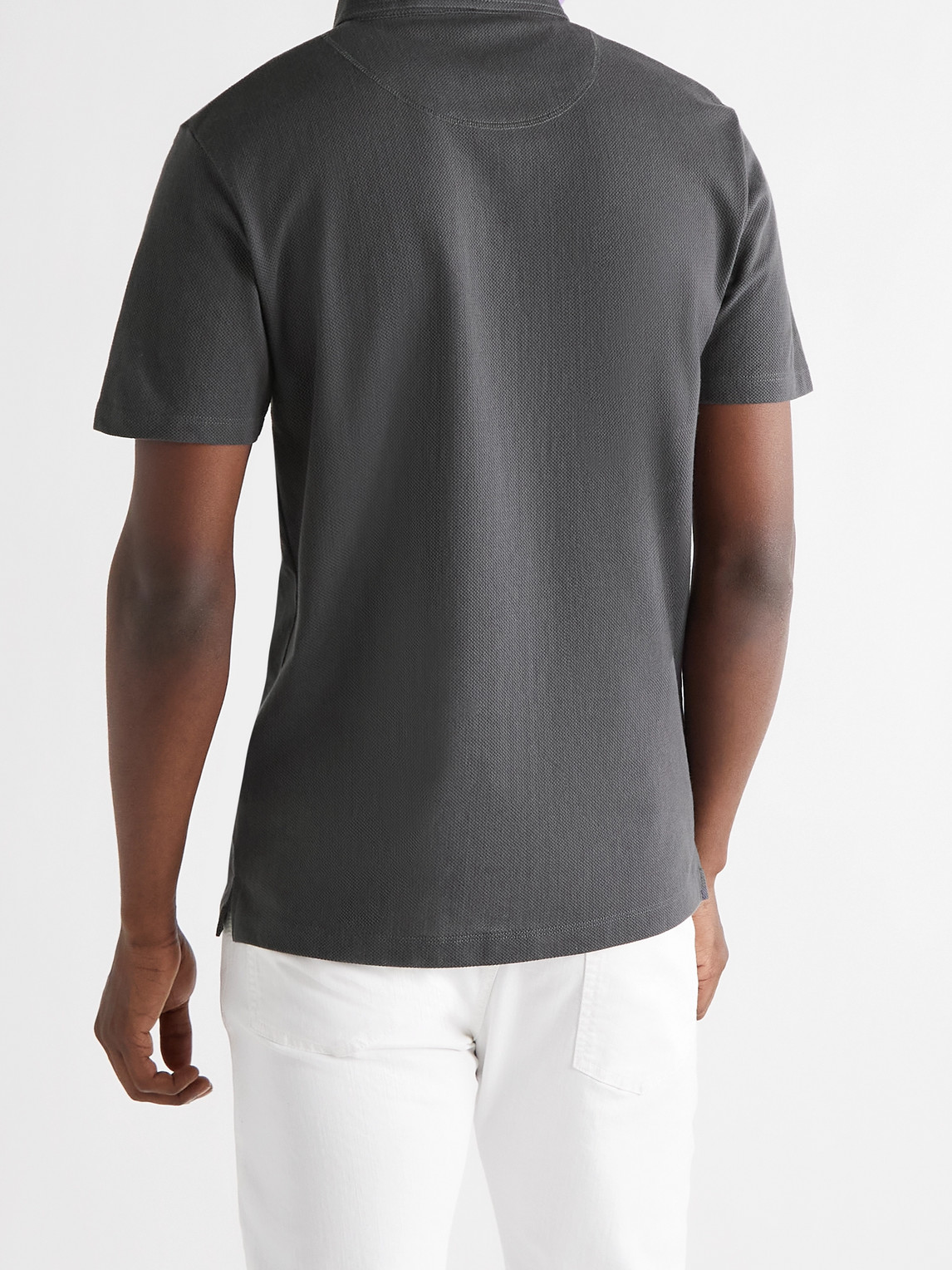 Riviera Slim-Fit Cotton-Mesh Polo Shirt