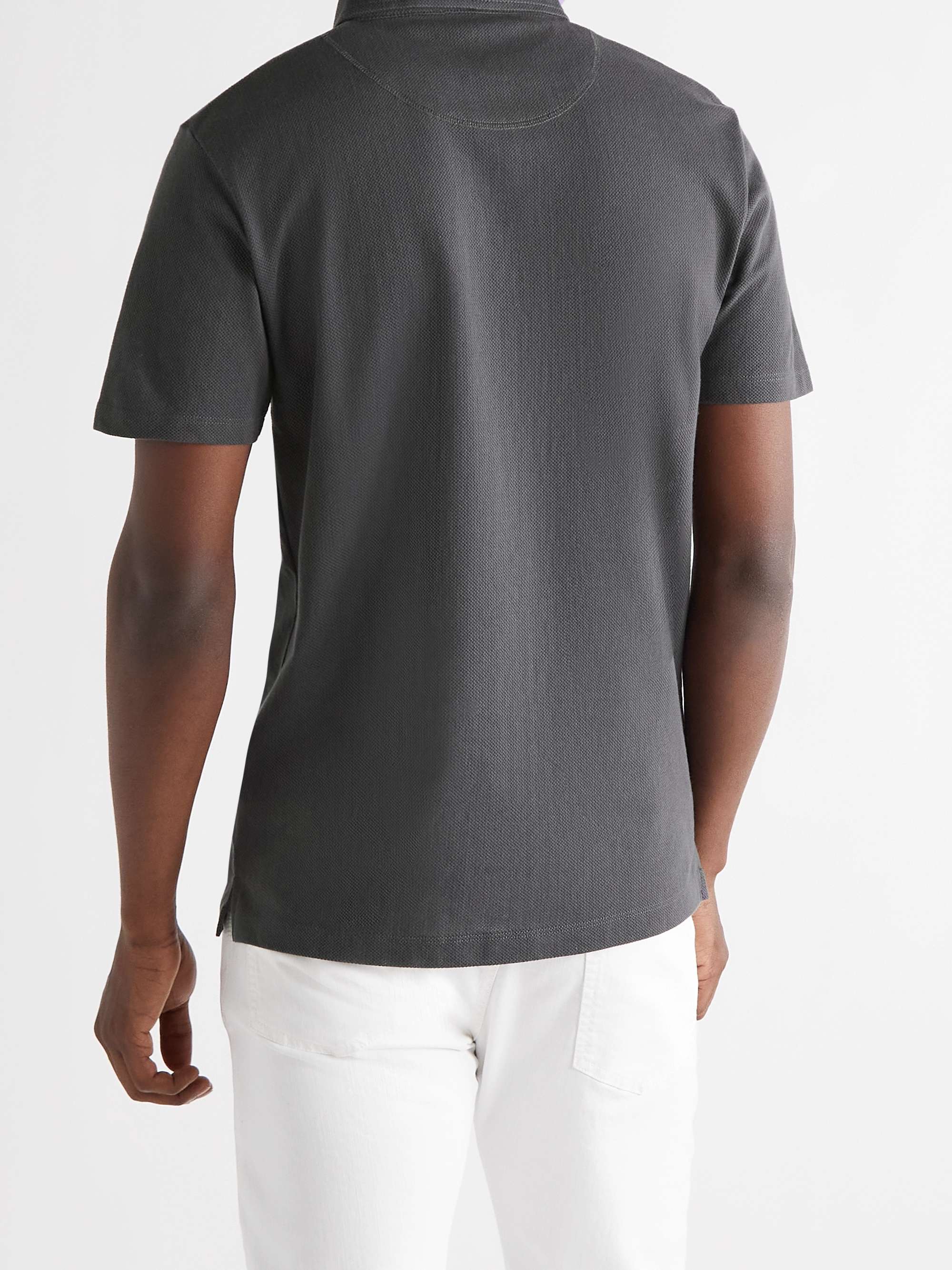 SUNSPEL Riviera Slim-Fit Cotton-Mesh Polo Shirt