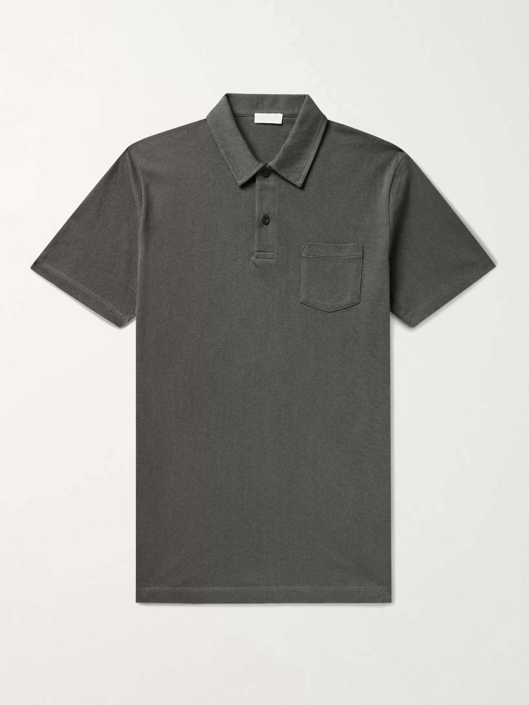 SUNSPEL Riviera Slim-Fit Cotton-Mesh Polo Shirt