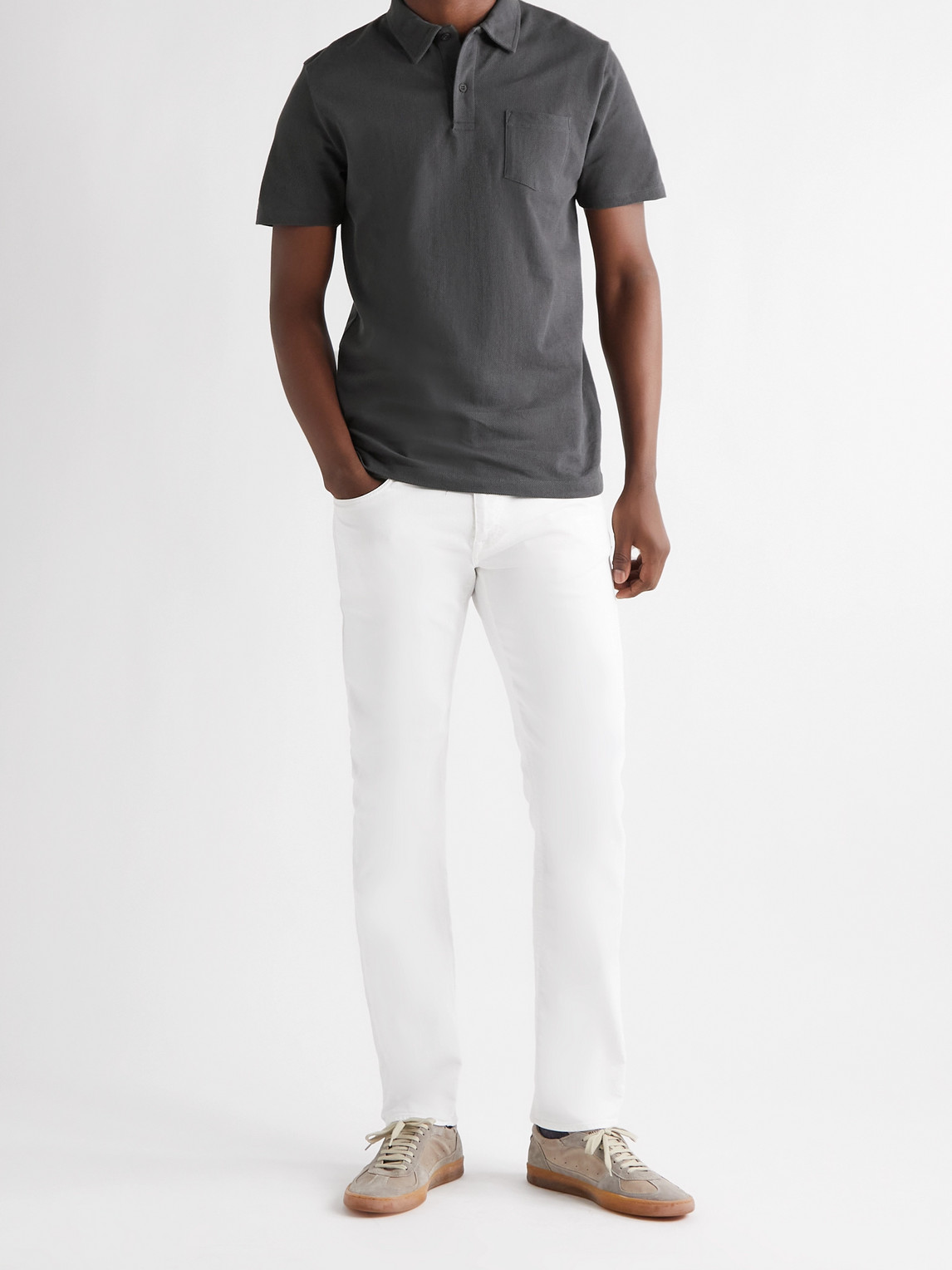 Riviera Slim-Fit Cotton-Mesh Polo Shirt