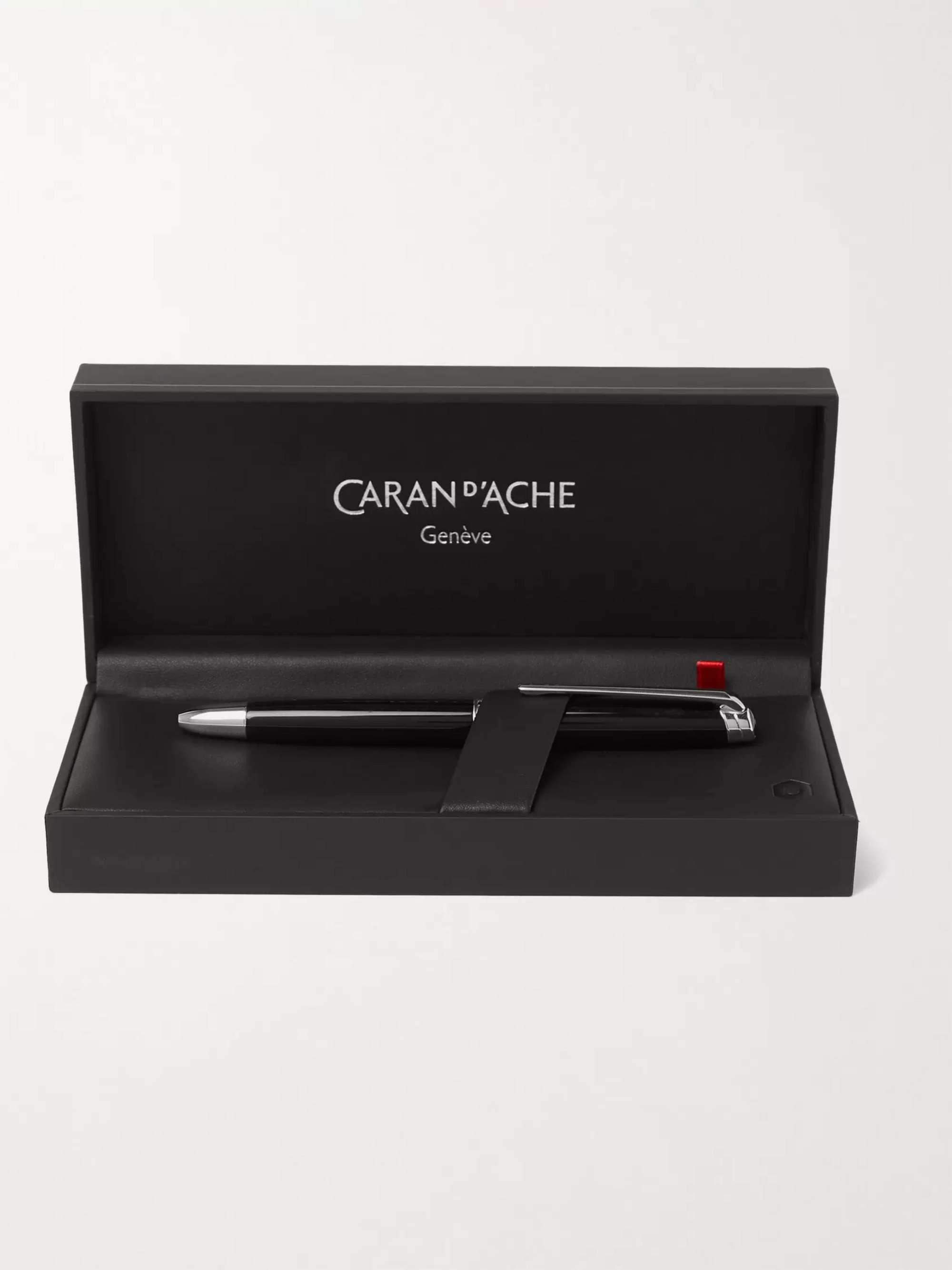 CARAN D'ACHE Léman Bi-Fonction Rhodium and Silver-Coated Lacquered Ballpoint Pen