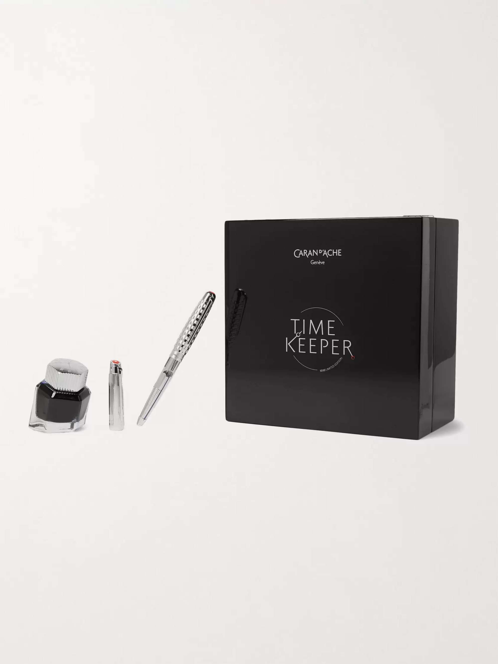 CARAN D'ACHE 1010 Timekeeper Silver-Tone and Lacquered Fountain Pen