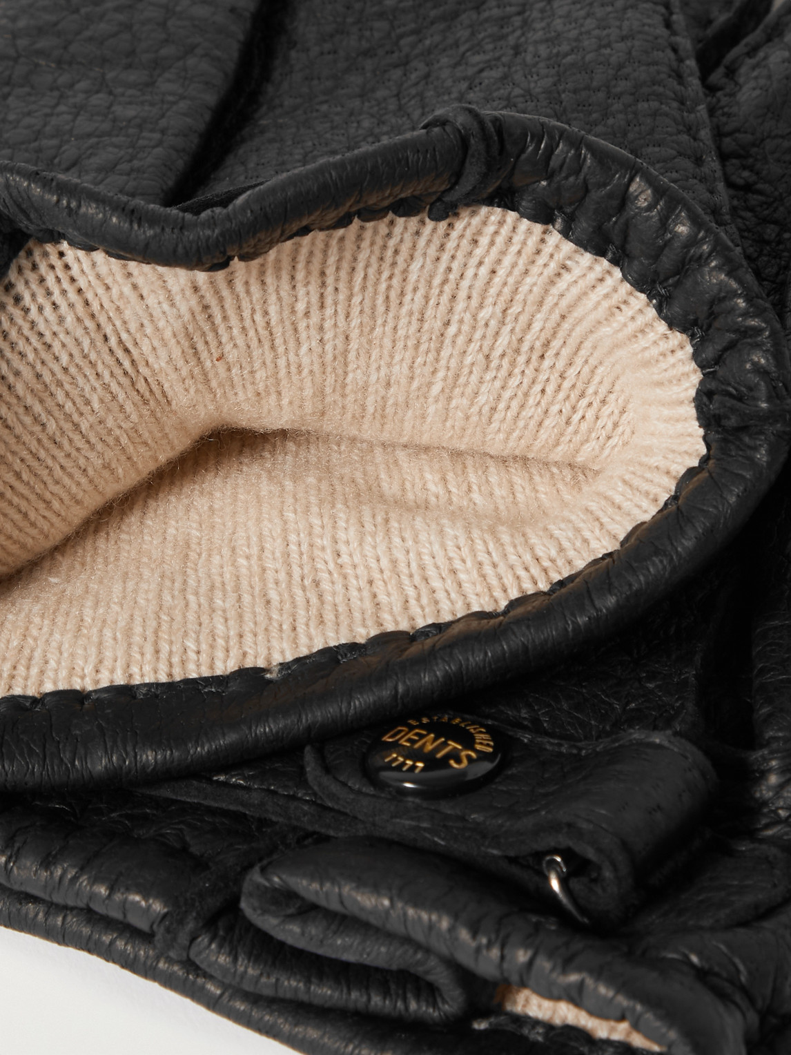 Shop Dents Hampton Cashmere-lined Full-grain Leather Gloves In Black