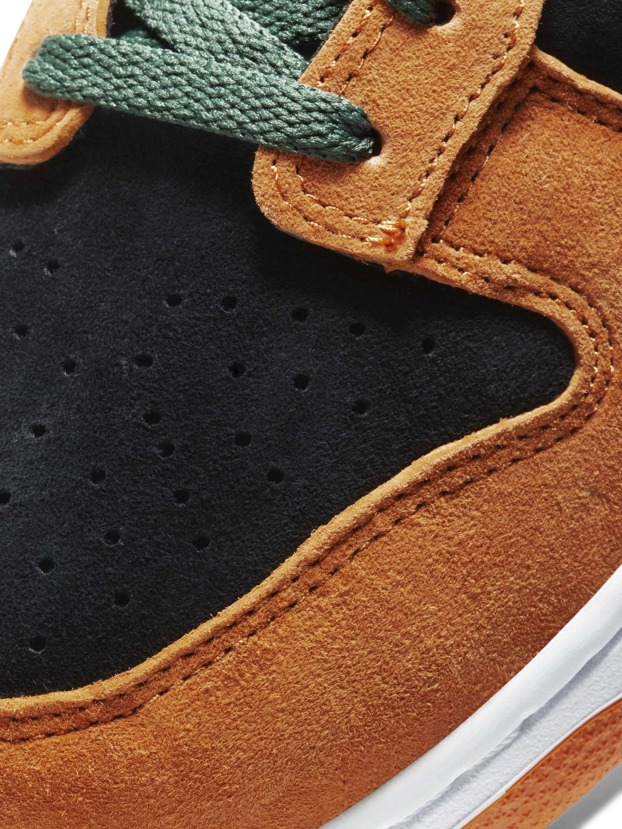NIKE Dunk Low Mesh-Trimmed Suede Sneakers