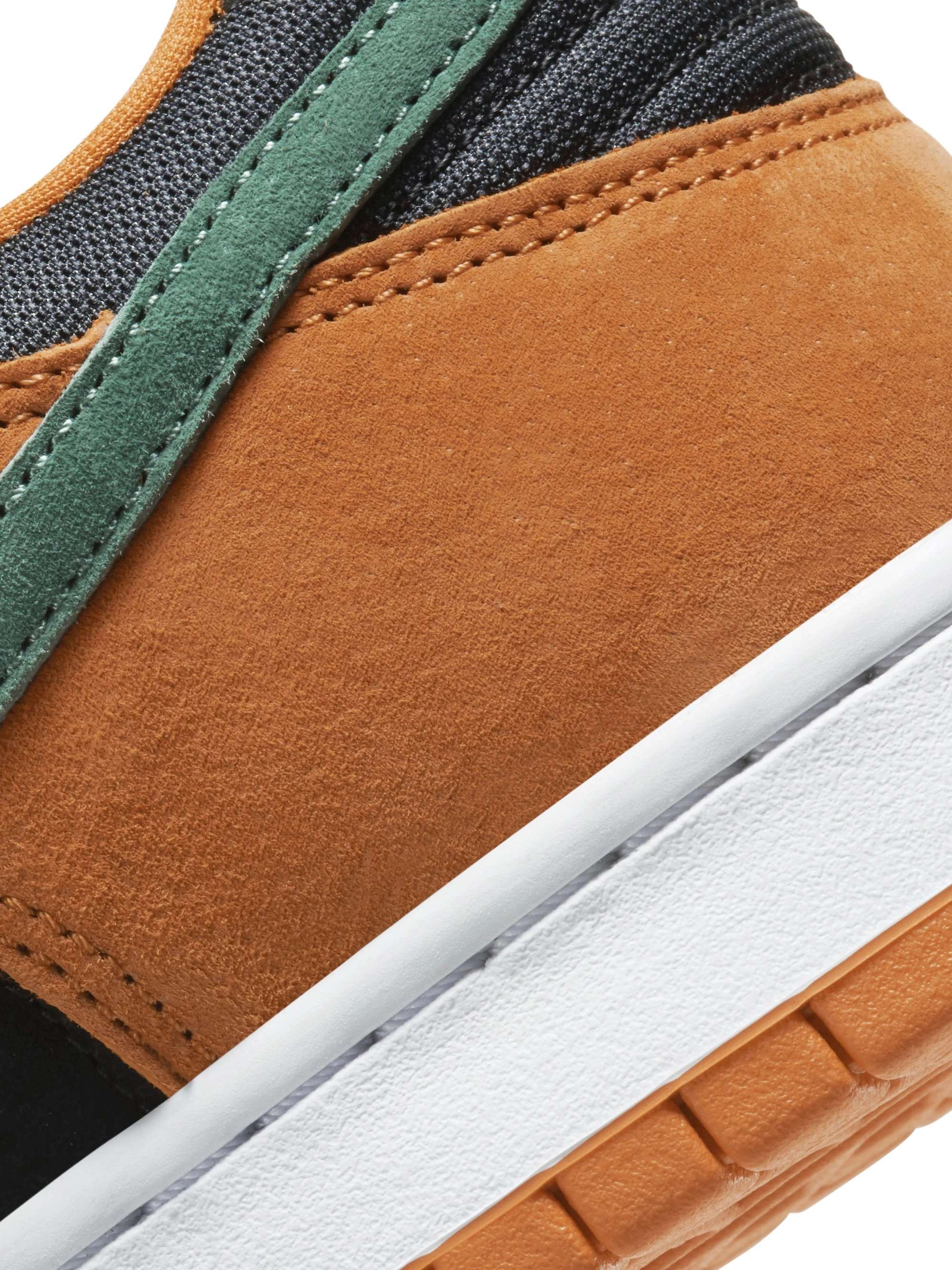 NIKE Dunk Low Mesh-Trimmed Suede Sneakers