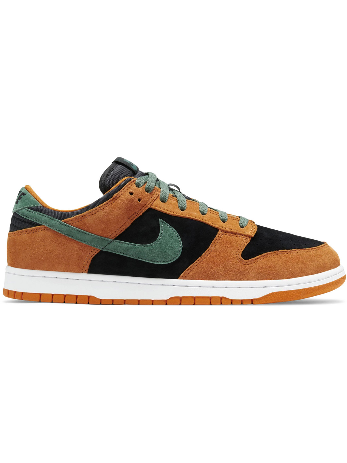 Nike Dunk Low Mesh-trimmed Suede Sneakers In Black