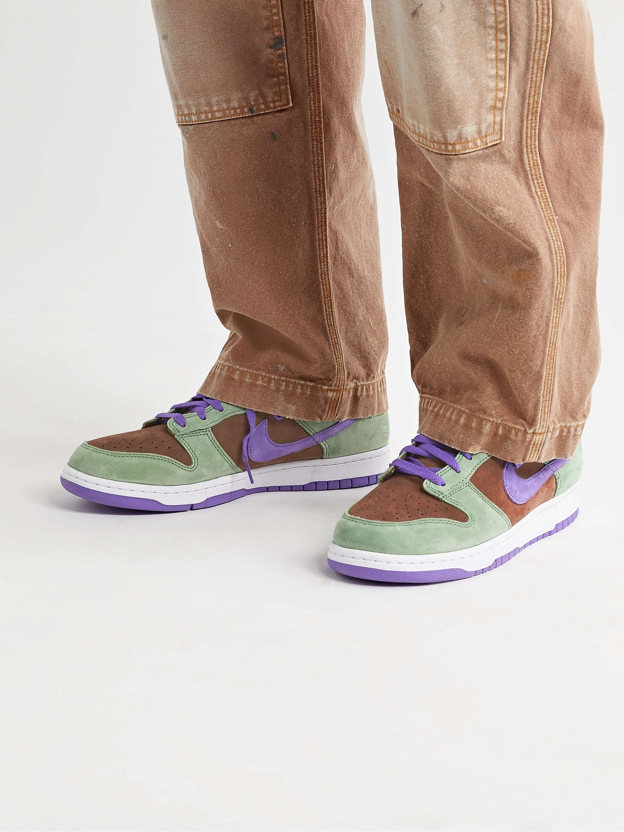 NIKE Dunk Low Mesh and Suede Sneakers