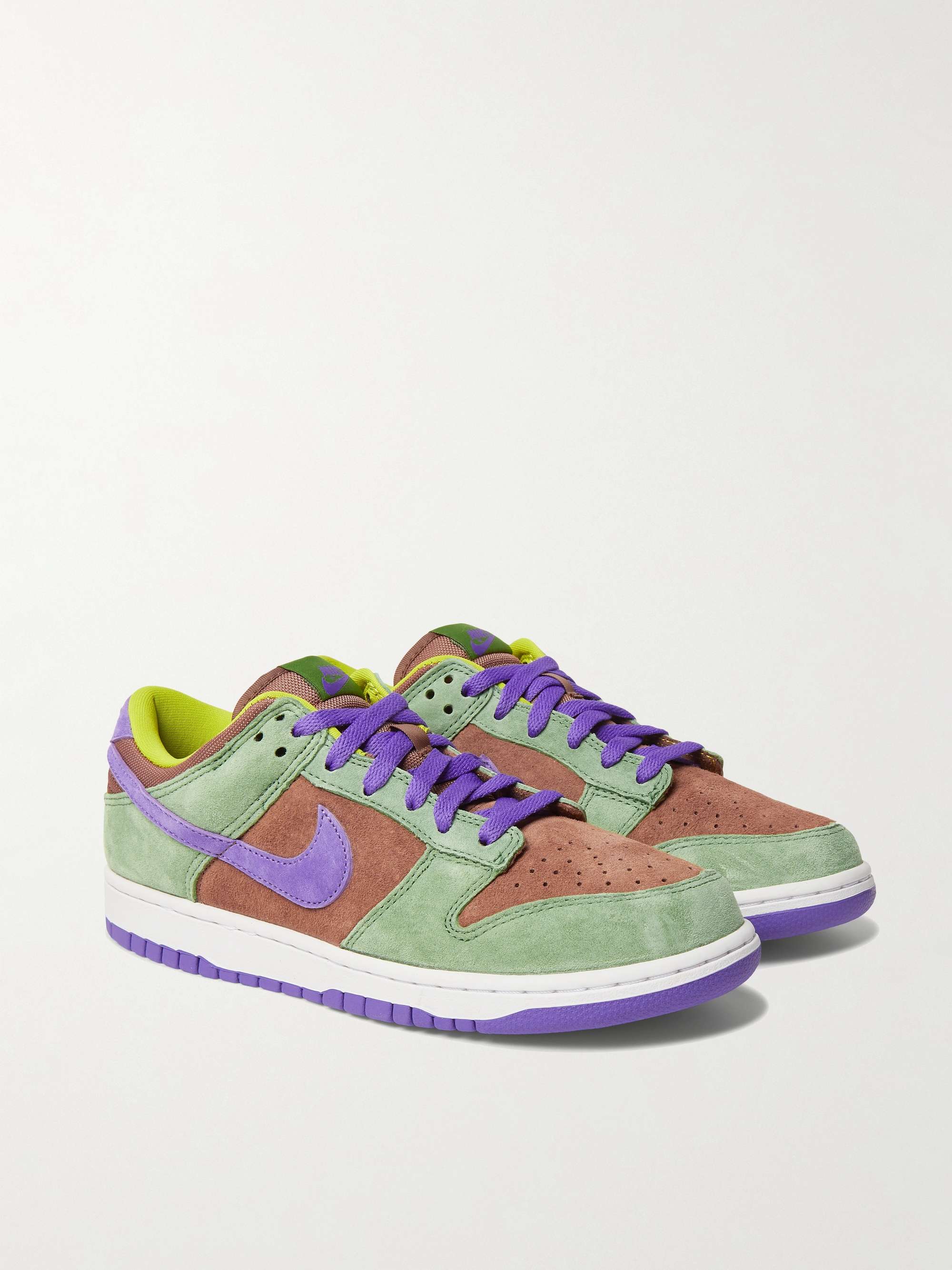 NIKE Dunk Low Mesh and Suede Sneakers