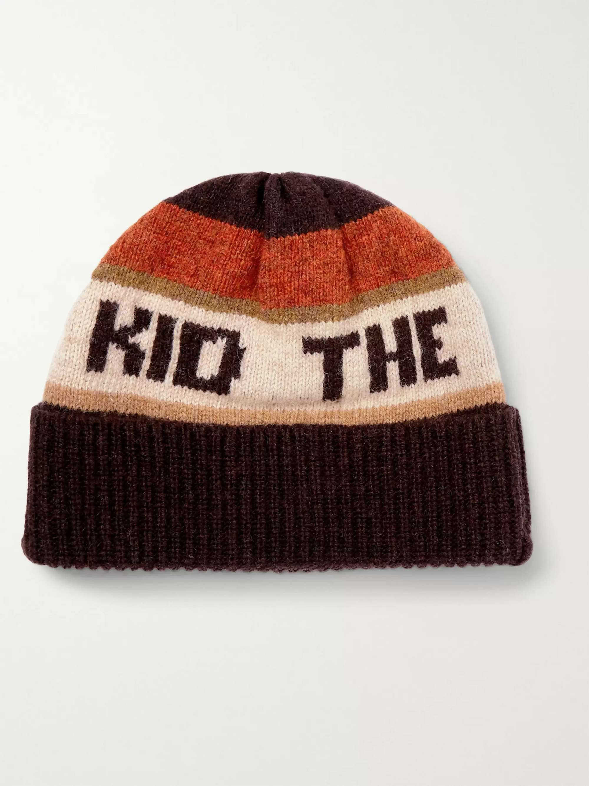CELINE HOMME The Dancing Kid Striped Wool-Jacquard Beanie