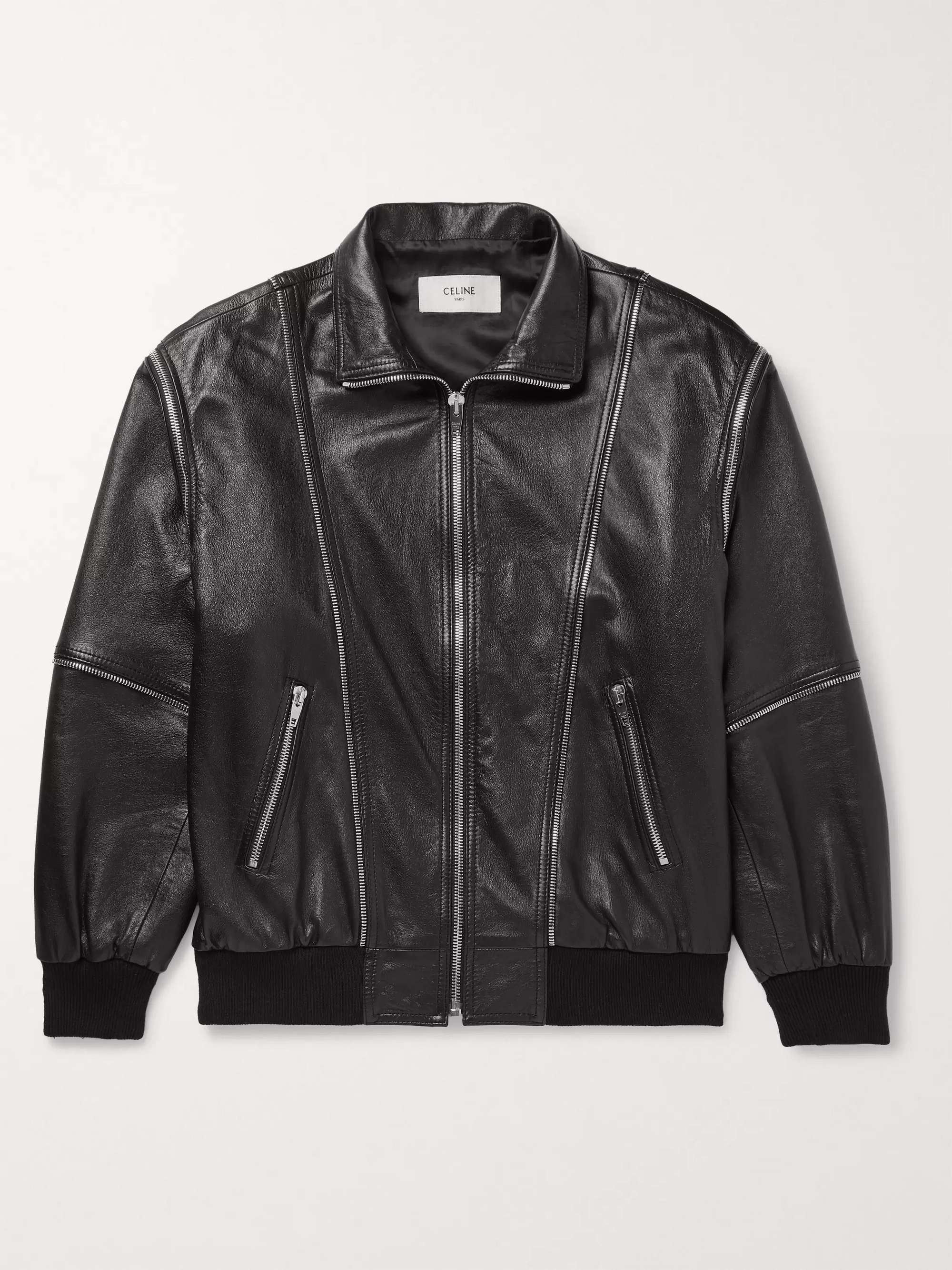 CELINE HOMME Detachable-Sleeve Lambskin Leather Jacket for Men | MR PORTER