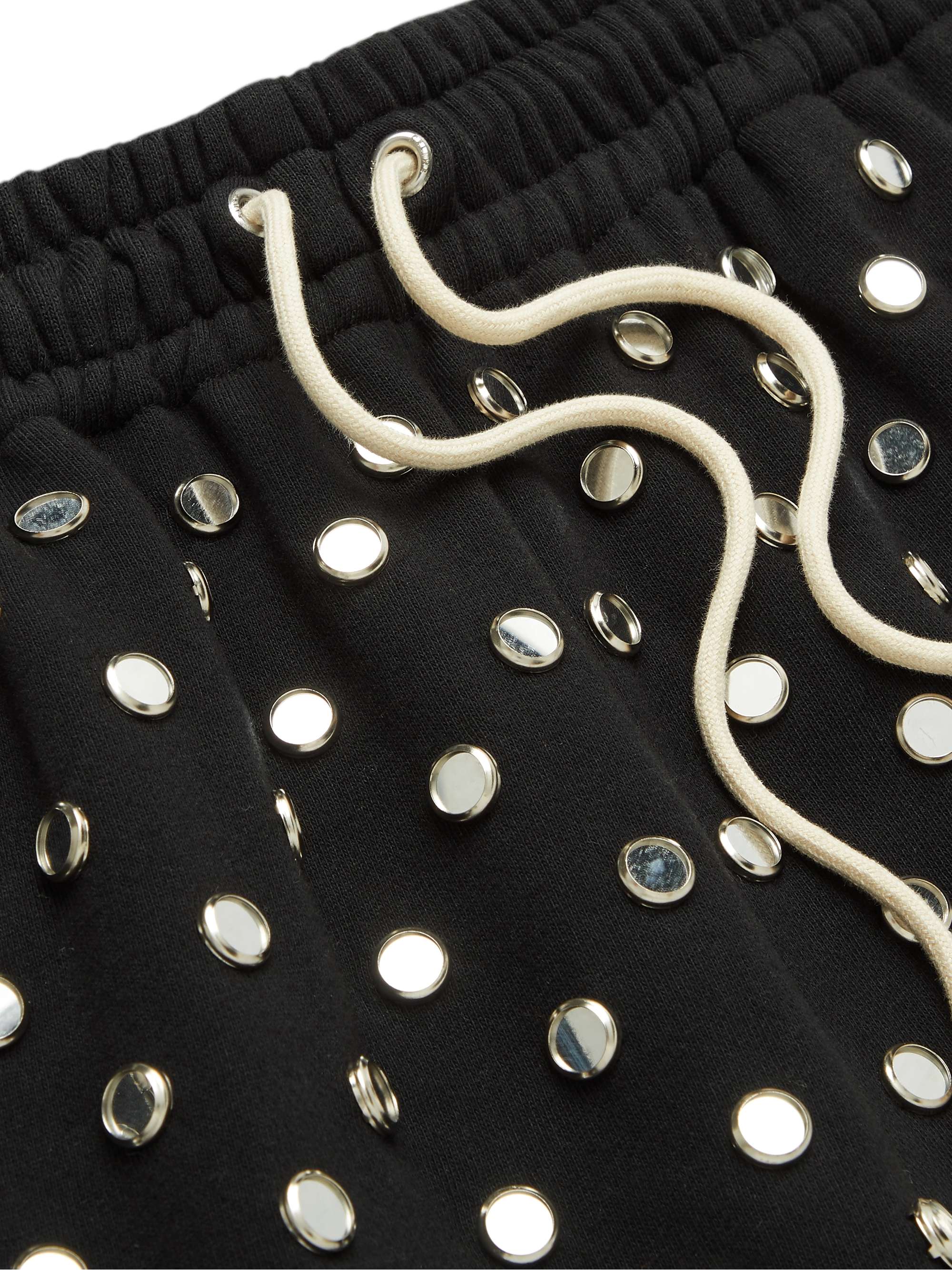 CELINE HOMME Tapered Mirror-Studded Loopback Cotton-Jersey Sweatpants