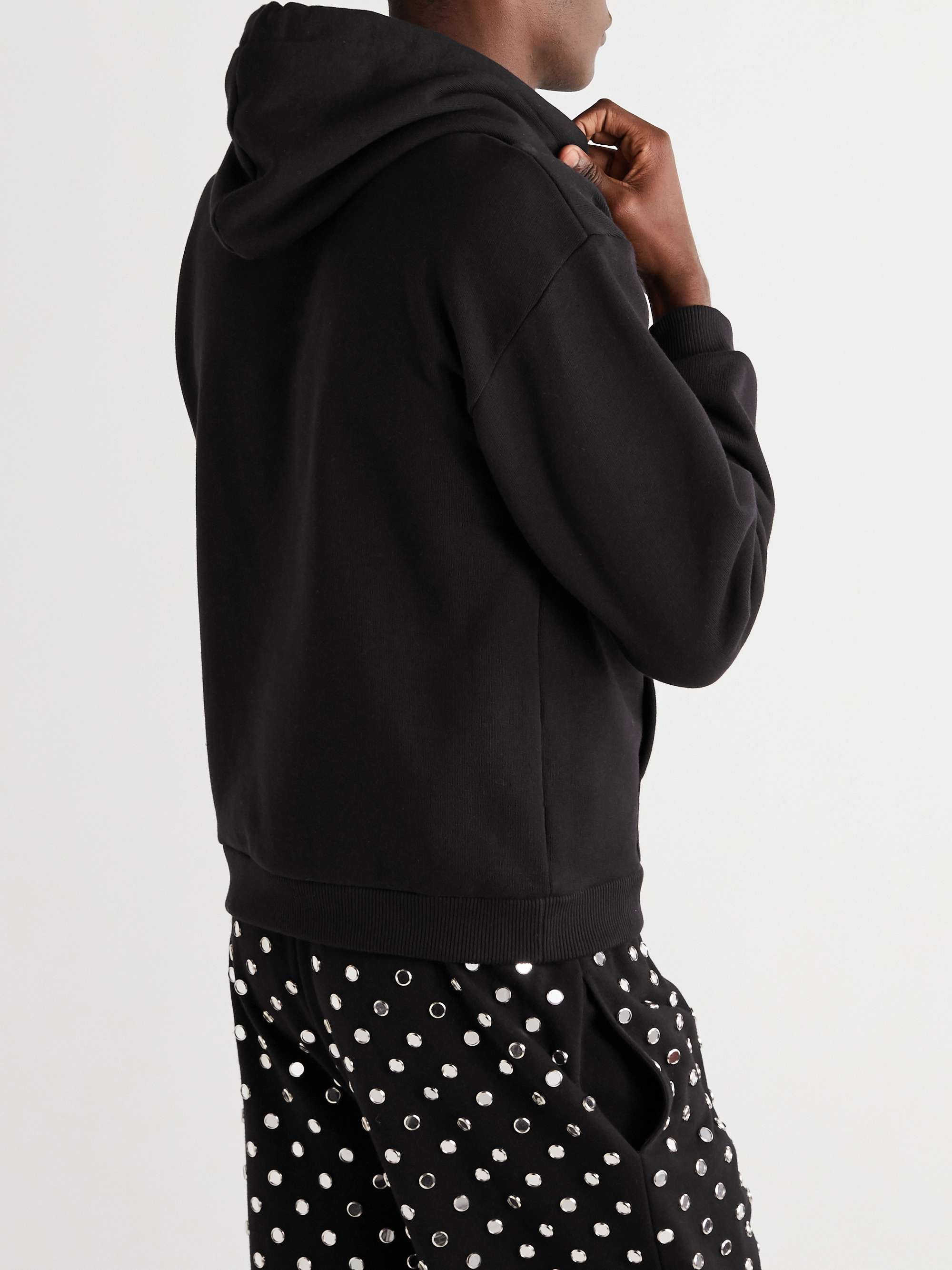 CELINE HOMME Screen-Printed Loopback Cotton-Jersey Hoodie