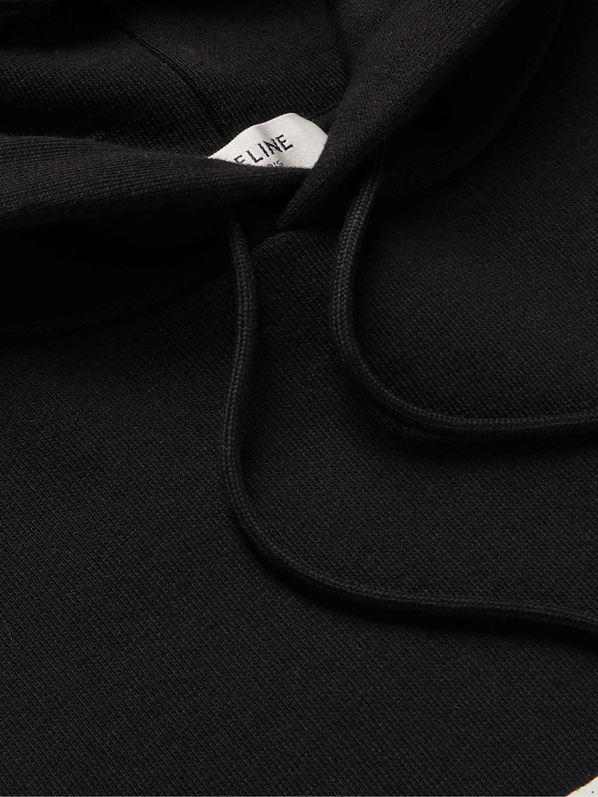 CELINE HOMME Screen-Printed Loopback Cotton-Jersey Hoodie