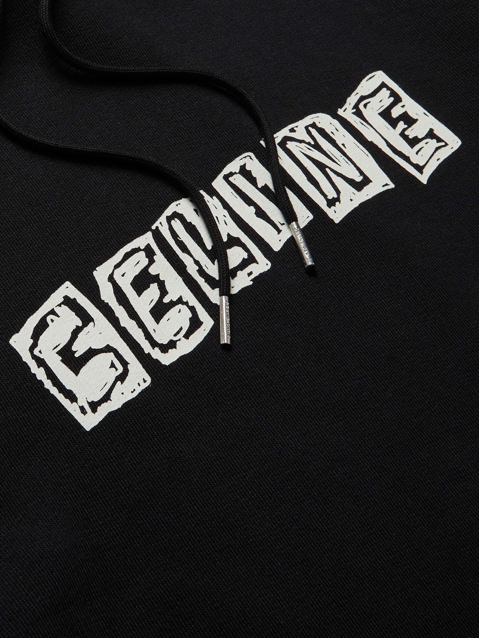 CELINE HOMME Screen-Printed Loopback Cotton-Jersey Hoodie