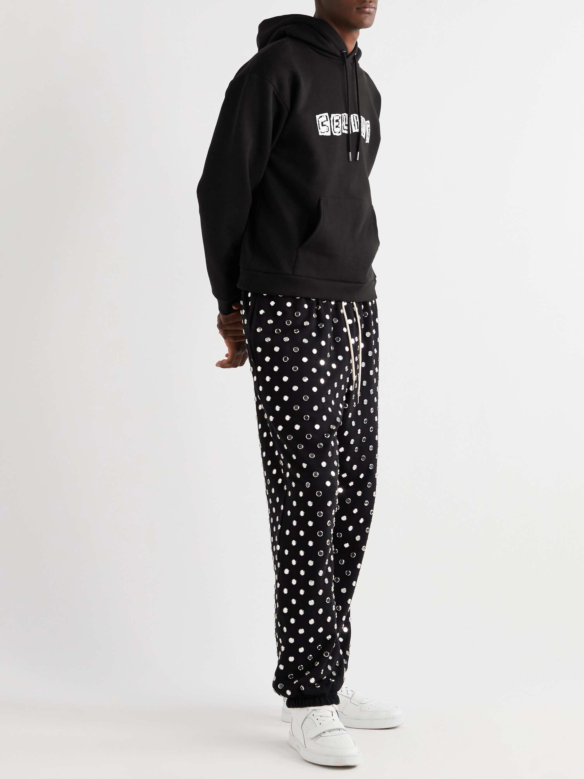 CELINE HOMME Screen-Printed Loopback Cotton-Jersey Hoodie