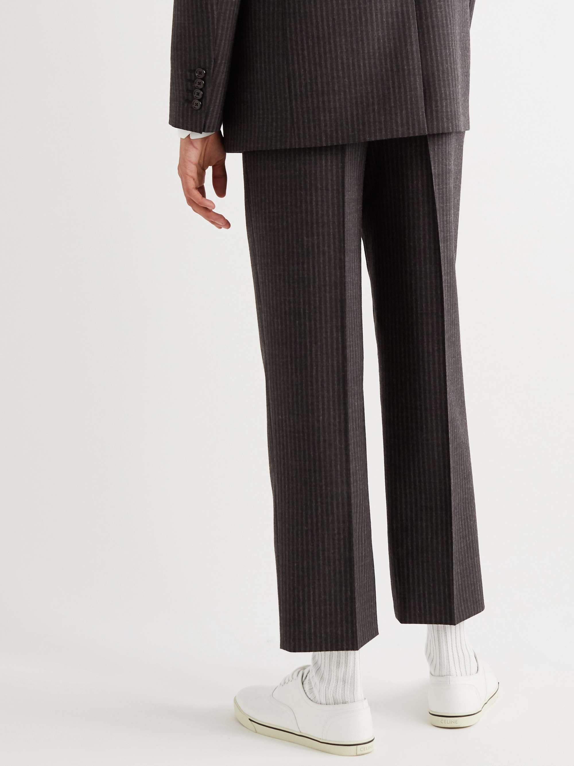 CELINE HOMME Striped Wool Skate Pants