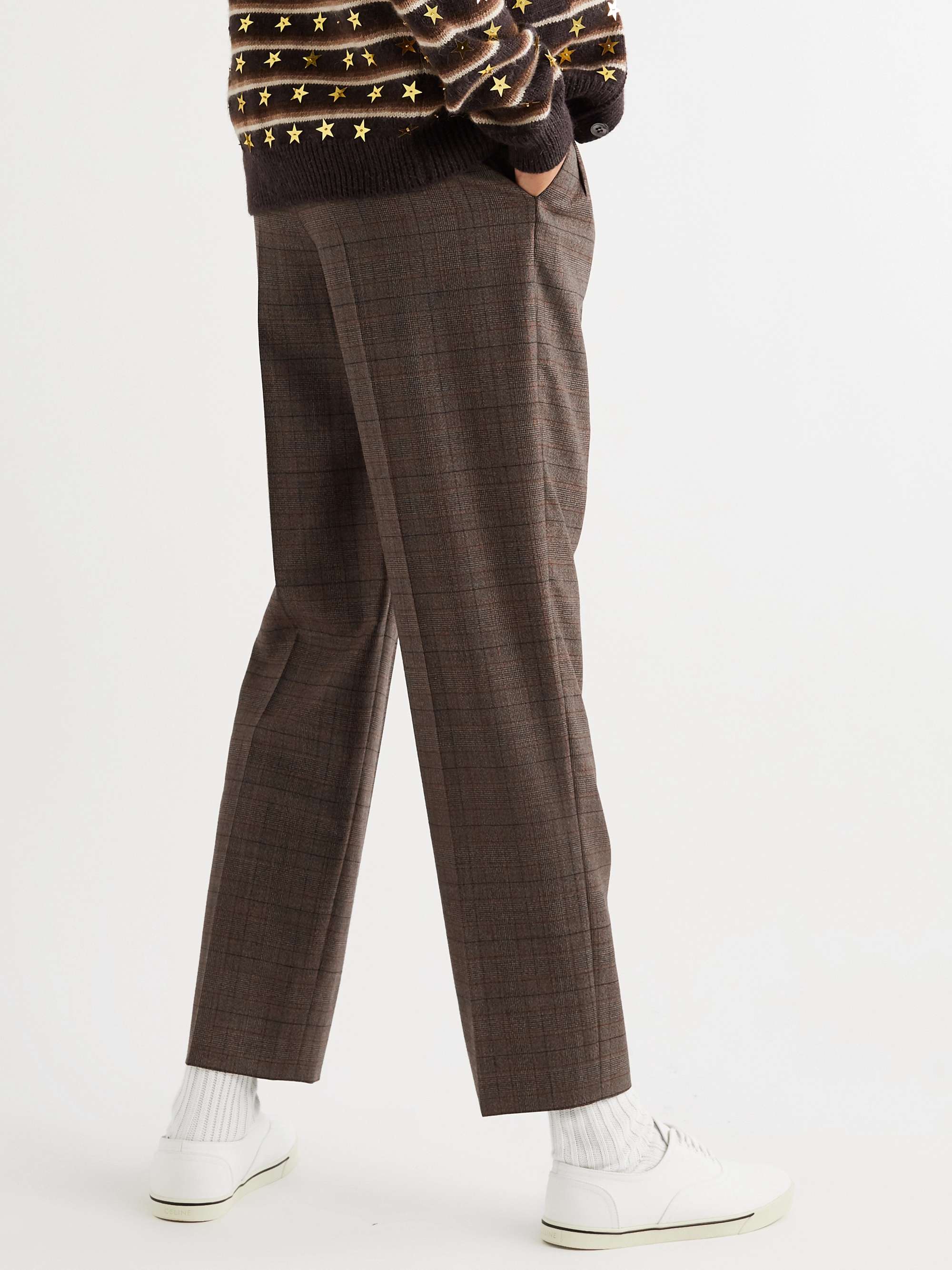 CELINE HOMME Striped Wool Skate Pants
