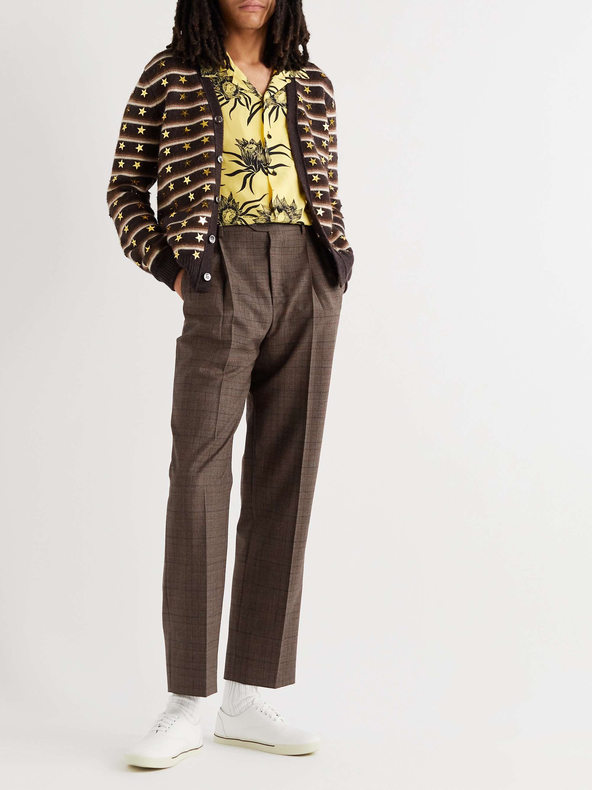 CELINE HOMME Striped Wool Skate Pants